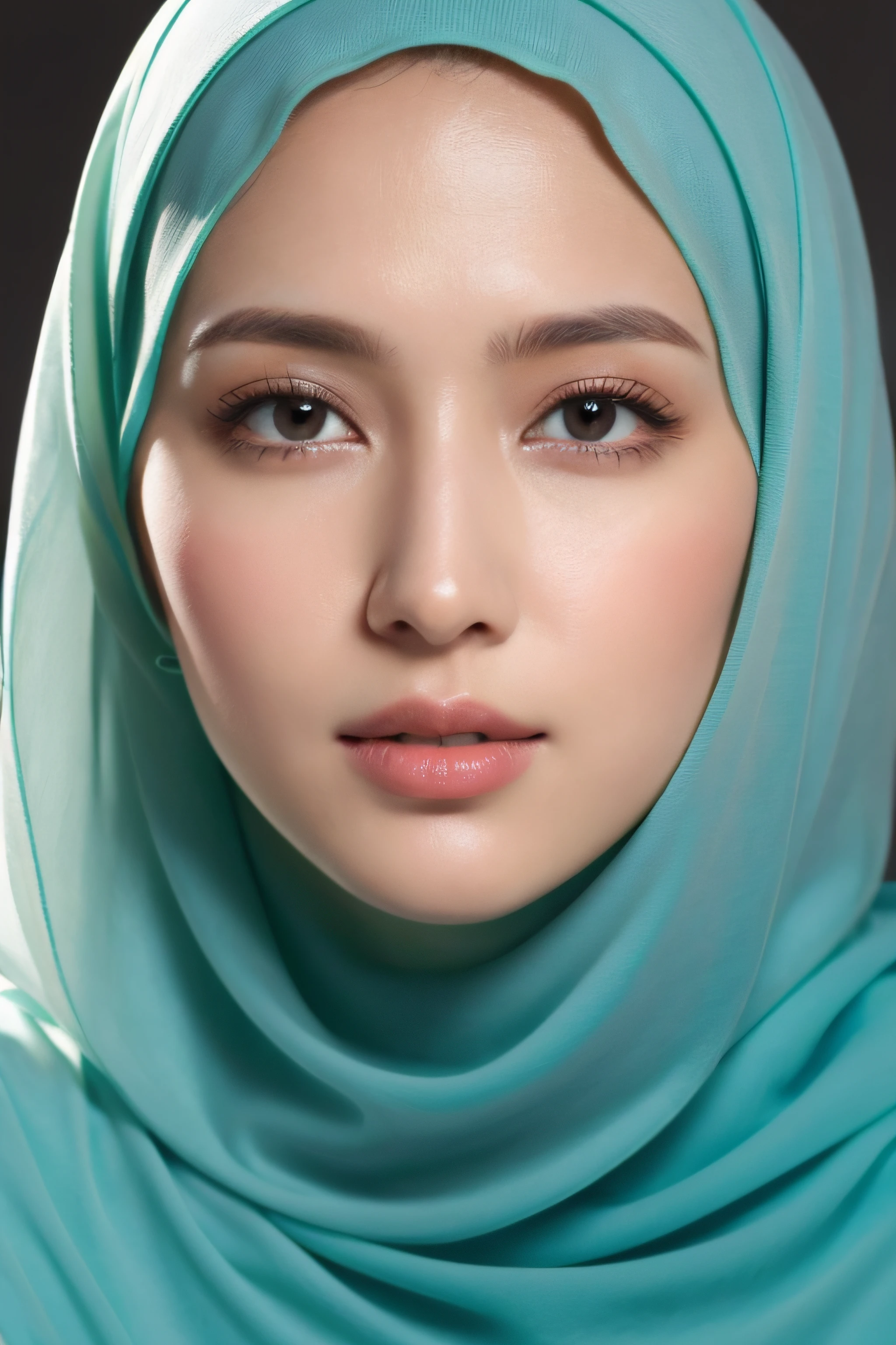 an arabic woman wearing hijab and niqab, in the pastel color, smooth, flawless skin, glowing complexion, silky touch, even texture, blemish-free, radiant appearance, youthful look, soft and supple skin, poreless, perfect skin tone, porcelain-like complexion, velvety smoothness, dewy and fresh skin, natural beauty, healthy and vibrant skin, zoom out 1.5