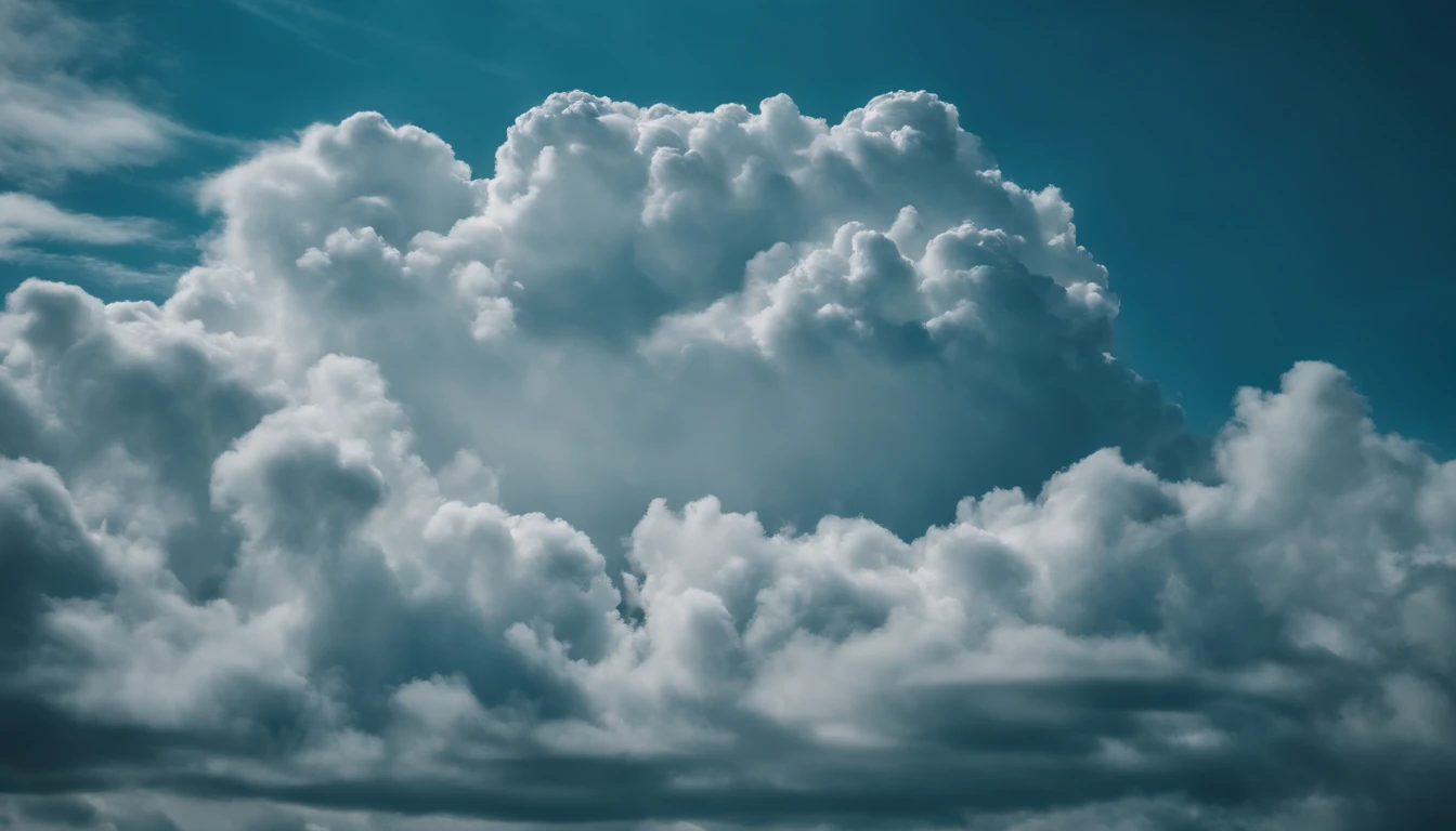 Straight clouds，blue-sky，Overlooking the clouds，There are auspicious cloud patterns in the white clouds