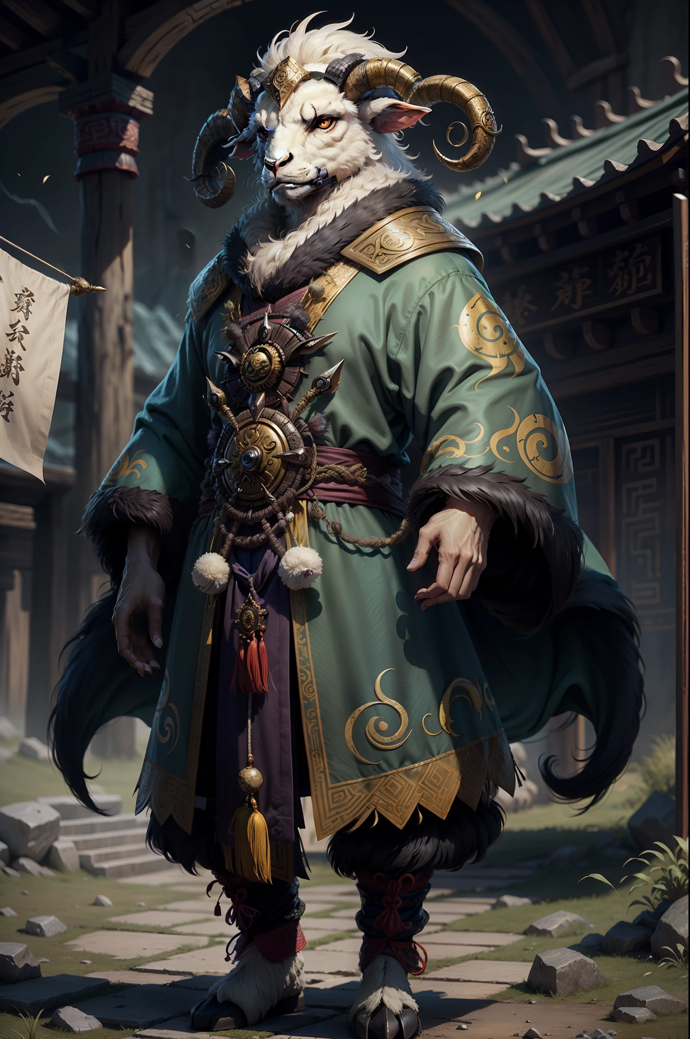 Zodiac sheep,Wuxia style