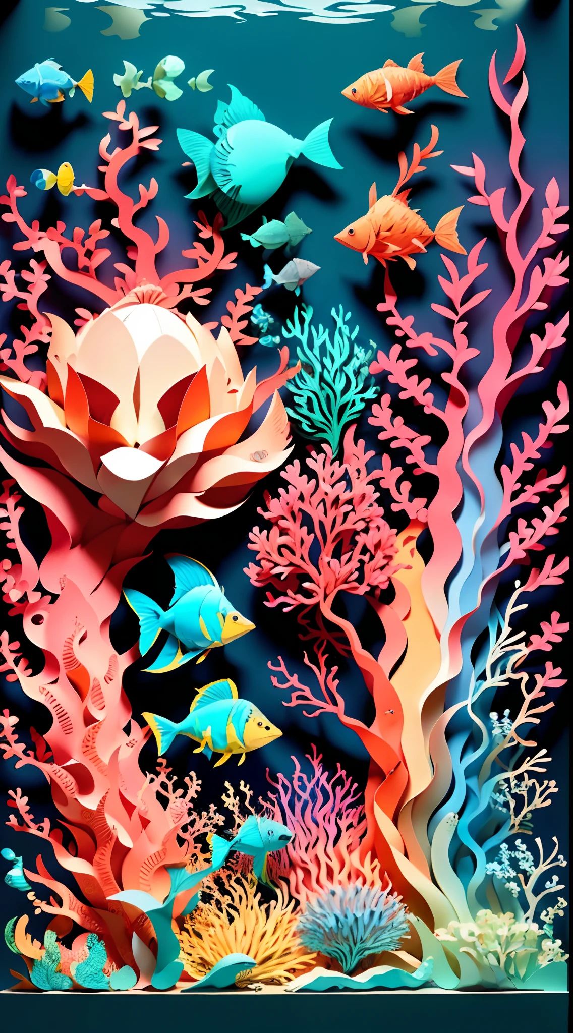 (((tmasterpiece))),best qualtiy,illustratio,planet earth,Eau,firey,ventania,The fish,Octopus,the space,paper_cut,