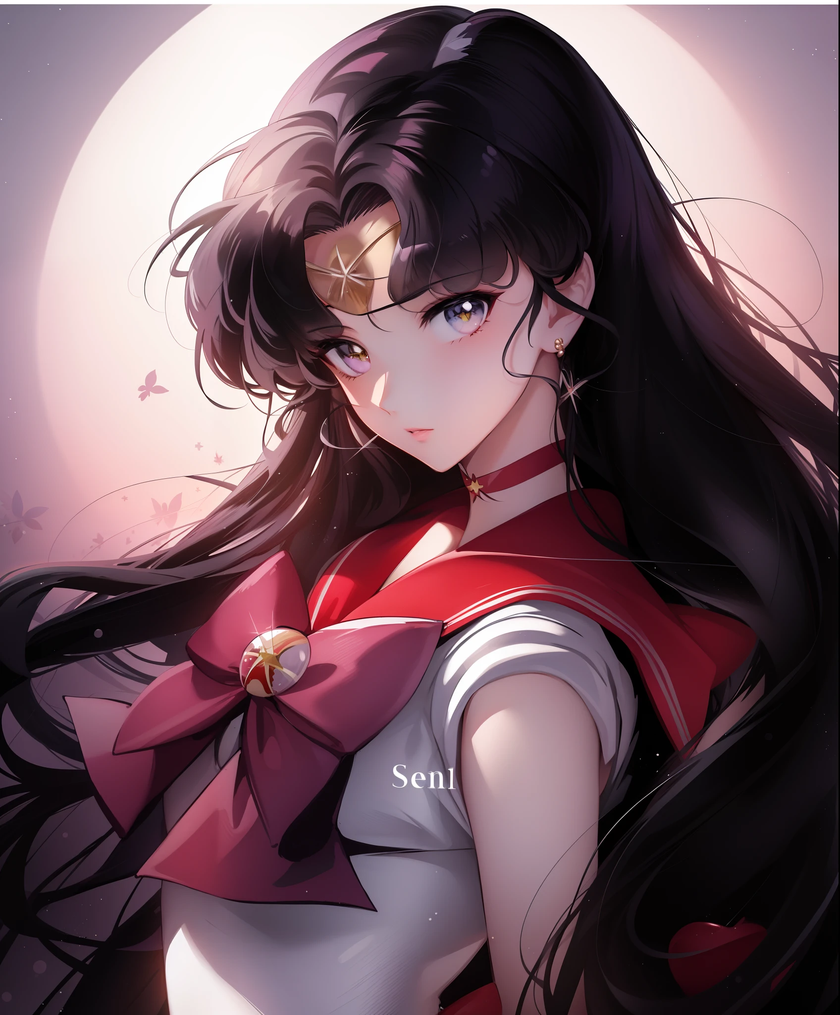 Anime girl with long black hair and red bow, Extremely detailed Artgerm, Artgerm JSC, Portrait Chevaliers du Zodiaque Fille, author：the sailor moon, the sailor moon. Beautiful, ! Dream Artgerm, Sailor Moon!!!!!!!!, style of anime4 K, made with anime painter studio, (Anime girl), by Yang J, trending artgerm