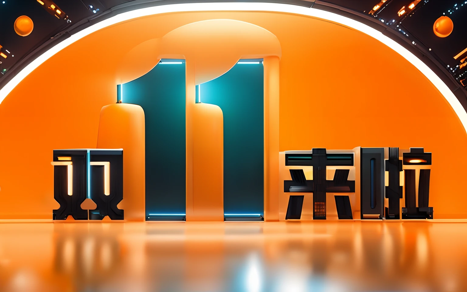 Best quality, Masterpiece, ((Orange structure)), Mechanical components, Spaceship,future，Technological，hyper realisitc