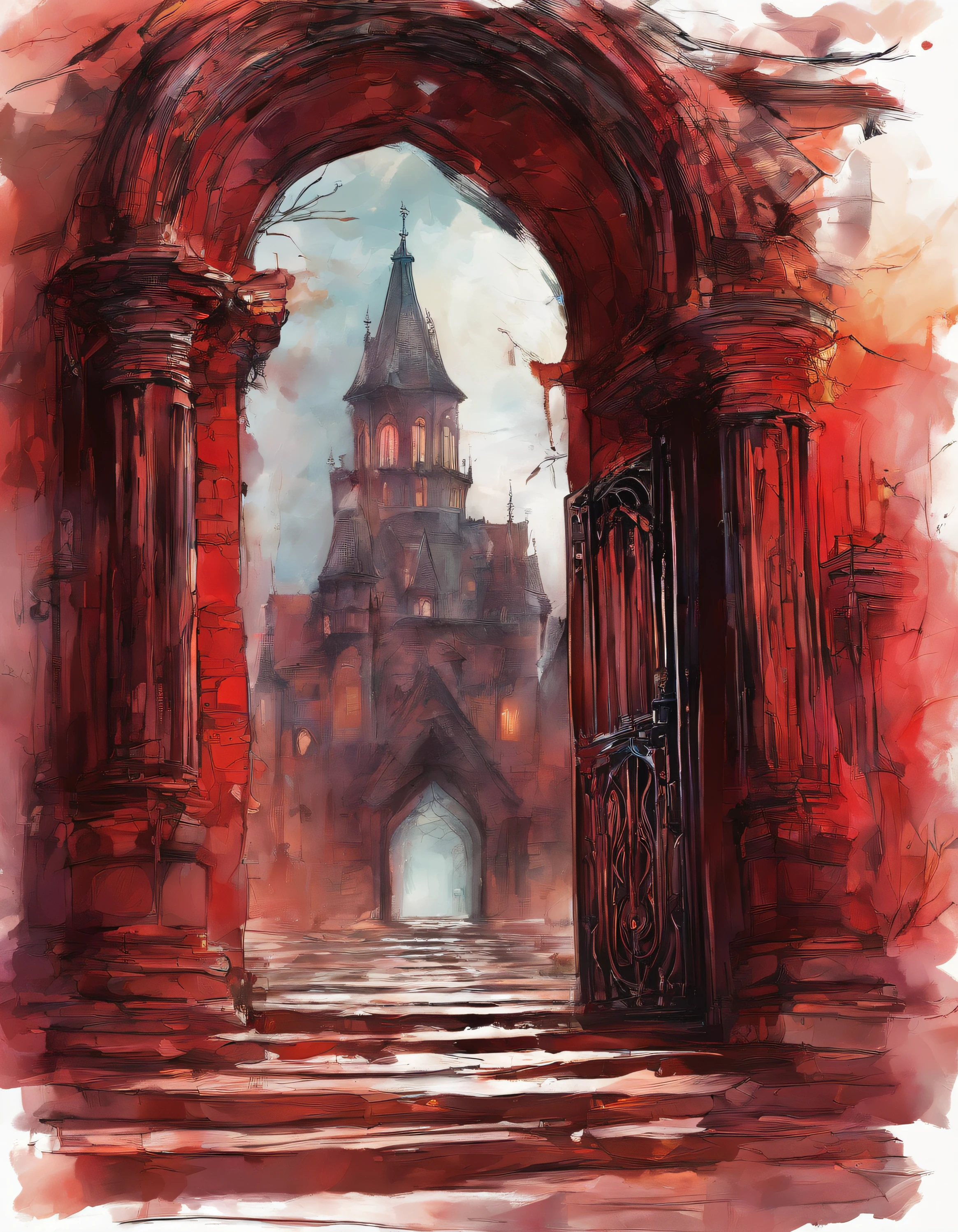 The scorching sun fades into the clouds，This mysterious manor is like being driven by some force，It sheds its barren face，Put on the glamorous tulle again。The old and dilapidated hall has been restored to its original appearance，The majestic ancient Cerberus sculpture resembles a faithful slave，Quietly guard the gate that leads to the depths of the castle。Midnight lightning and thunder roared, shouts were heard from the medieval cathedral, bare teeth, and bright red blood flowed from the cracks in the doors