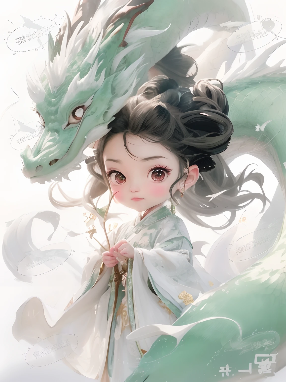 Anime girl with dragon head and white dress holding sword, Dragon girl, the dragon girl portrait, by Yang J, Chinese fantasy, Beautiful character painting, drak, By Li Song, Guviz-style artwork, author:Li Fangying, Guviz, Digital anime illustration, Palace , A girl in Hanfu, author:Chen Lin, Anime fantasy illustration
