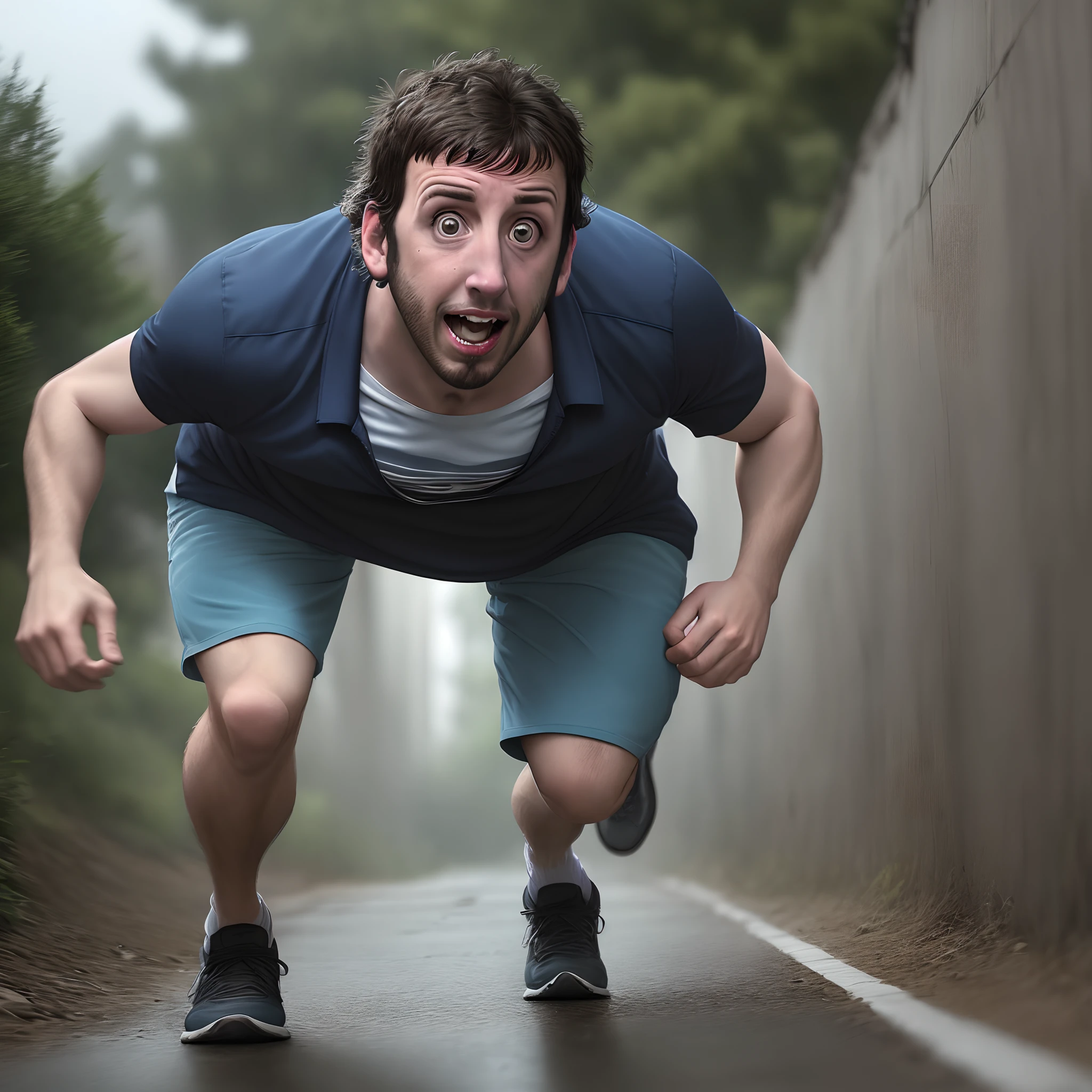 adam sandler running from horror movie creature