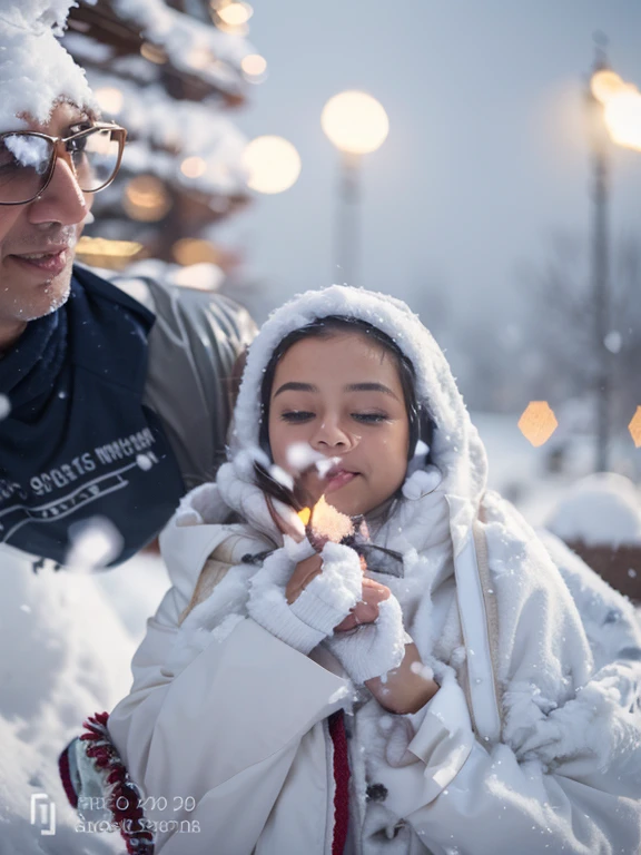 Snowfall background bokeh blur