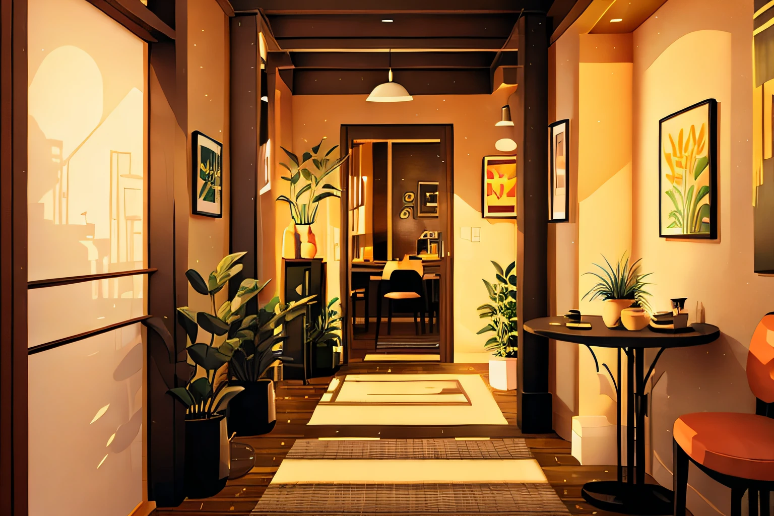 Living room and dining hallway,The passage space is more spacious、brightly
