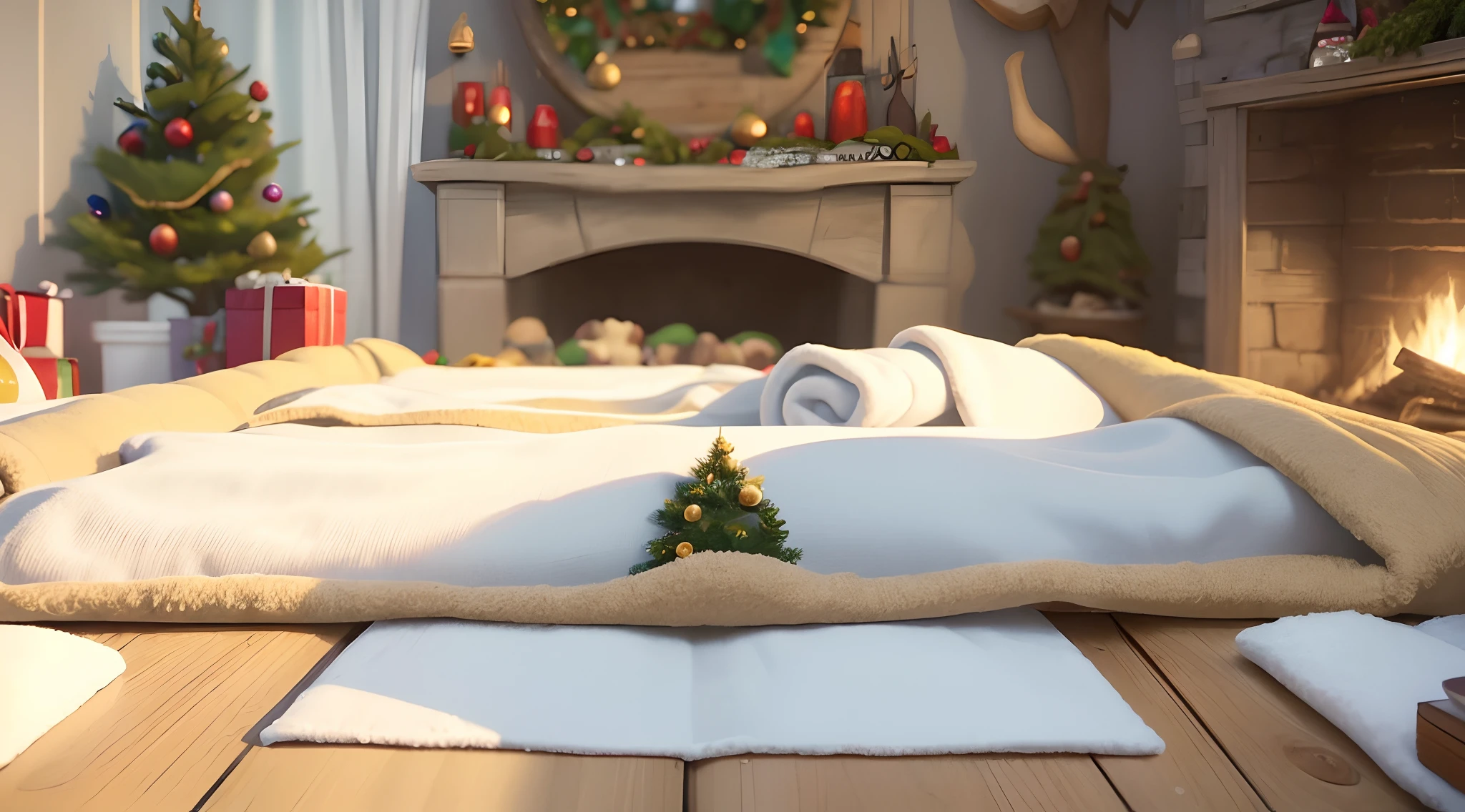(Masterpiece), (Best quality: 1.1), (Super detail), detail, Cosy,Christmas room,by Pixar