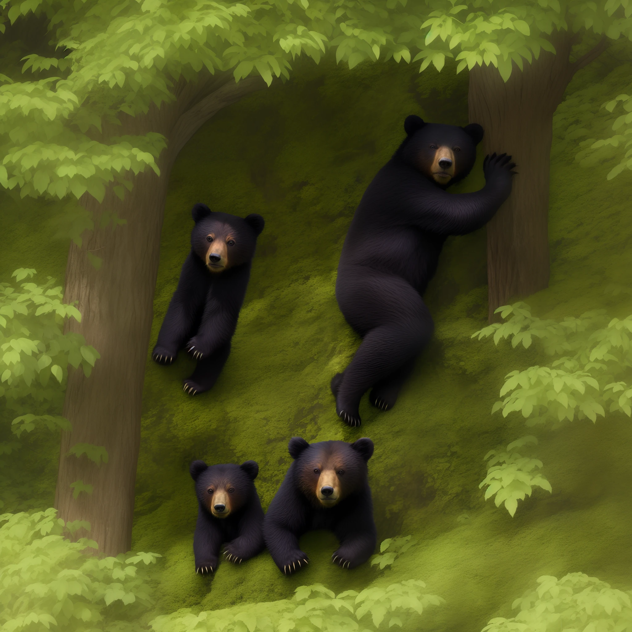 Hide and seek watching bear cubs