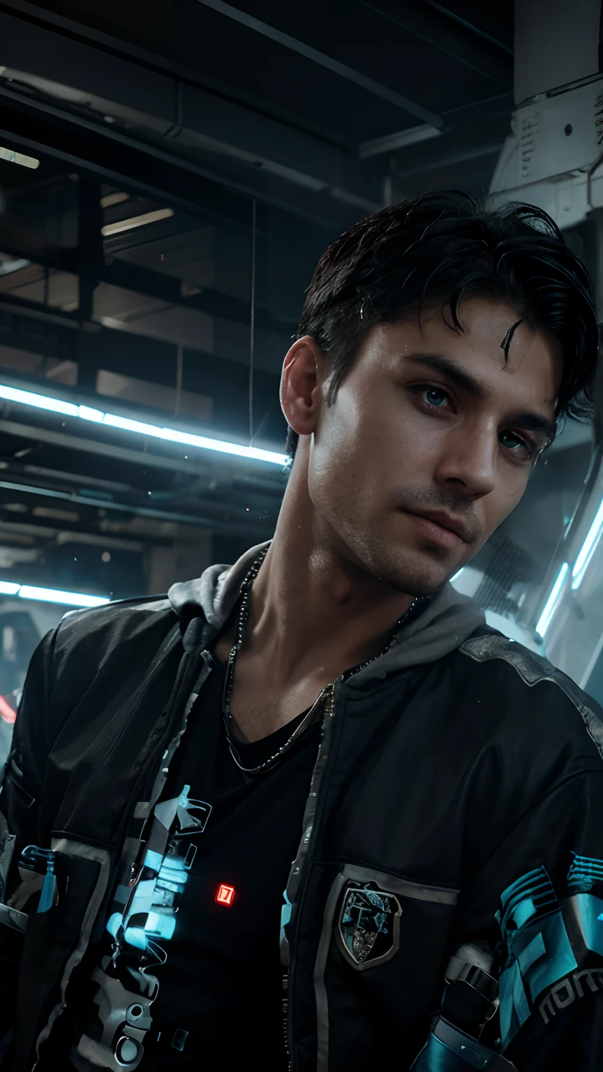 change background cyberpunk handsome boy reolist face,8k,