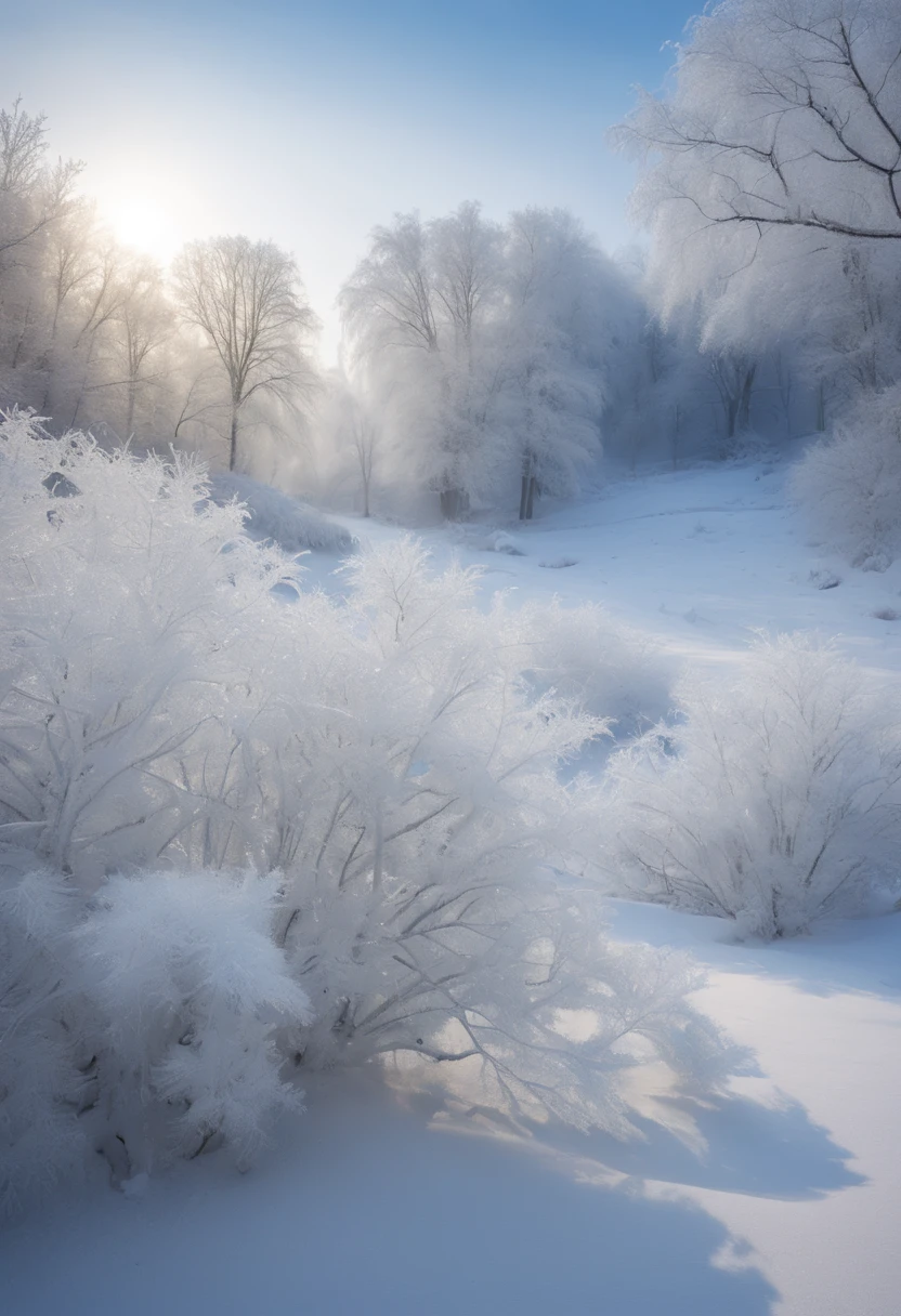 In the cold winter months,The ground is covered with a thick layer of snow,It's as if the world is dressed in white。Sin embargo,This is not enough,Nature also quietly embellishes its most precious gifts。 When you wake up to the first rays of sunlight in the morning,Push open the window,A magical picture unfolds before your eyes。Each branch is covered with sparkling ice crystals,They resemble countless diamonds,Shine brightly。The branches of the trees seem to be embedded in the snow and ice,A forest of ice and snow was formed。 These ice crystals are exposed to sunlight,glittery,It was as if the stars in the sky had fallen on the earth。You can even hear them shivering slightly in the cold wind,Make a pleasant sound。They are so pure、It's so beautiful,You can't help but be surprised。 In this cold season,The magical power of nature,This ice wonderland has been created。It gives a unique charm to winter,Also let people understand,Even in the coldest season,Nature can still bring beauty and life。