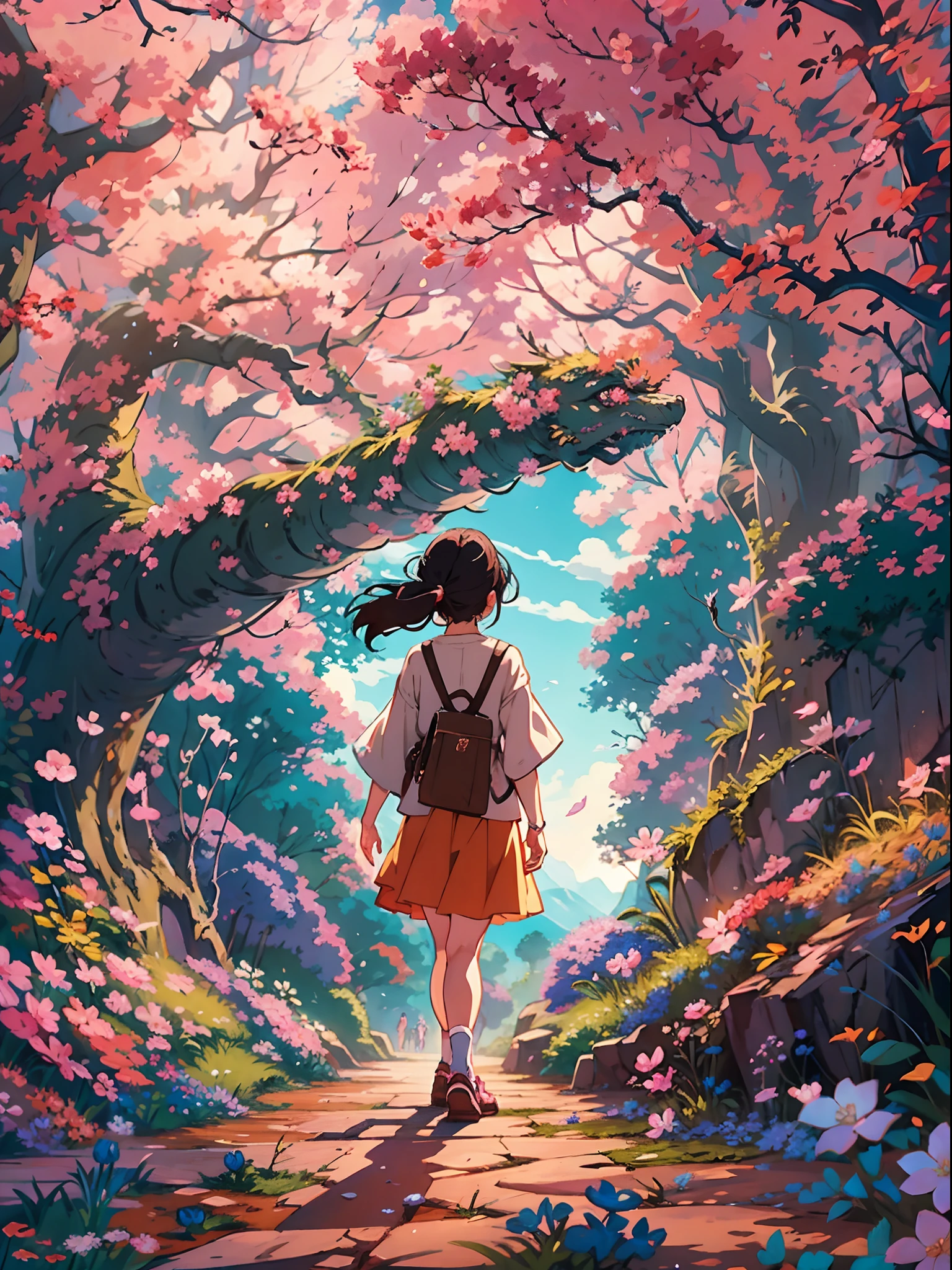 New poster of an anime movie name "Dream",A girl with magical powers, enchanted forest, vibrant colors, whimsical creatures, detailed animation, Studio Ghibli-style, anime art, mystical atmosphere, cherry blossom trees, soaring dragon, emotional storytelling, breathtaking scenery, hand-drawn illustrations, captivating storyline, expressive characters, dreamlike visuals, ethereal music, iconic moments, delicate brushstrokes, seamless animation, heartwarming moments, imaginative world, intricate details, captivating soundtrack, magical spells, ancient legends, mesmerizing animation techniques, enchanting soundtrack, nostalgic vibes, journey of self-discovery, mythical creatures, epic adventure, surreal landscapes, emotional rollercoaster, spellbinding narrative, artistic masterpiece, breathtaking animation, immersive experience, stunning cinematography, heartwrenching moments, unforgettable characters."