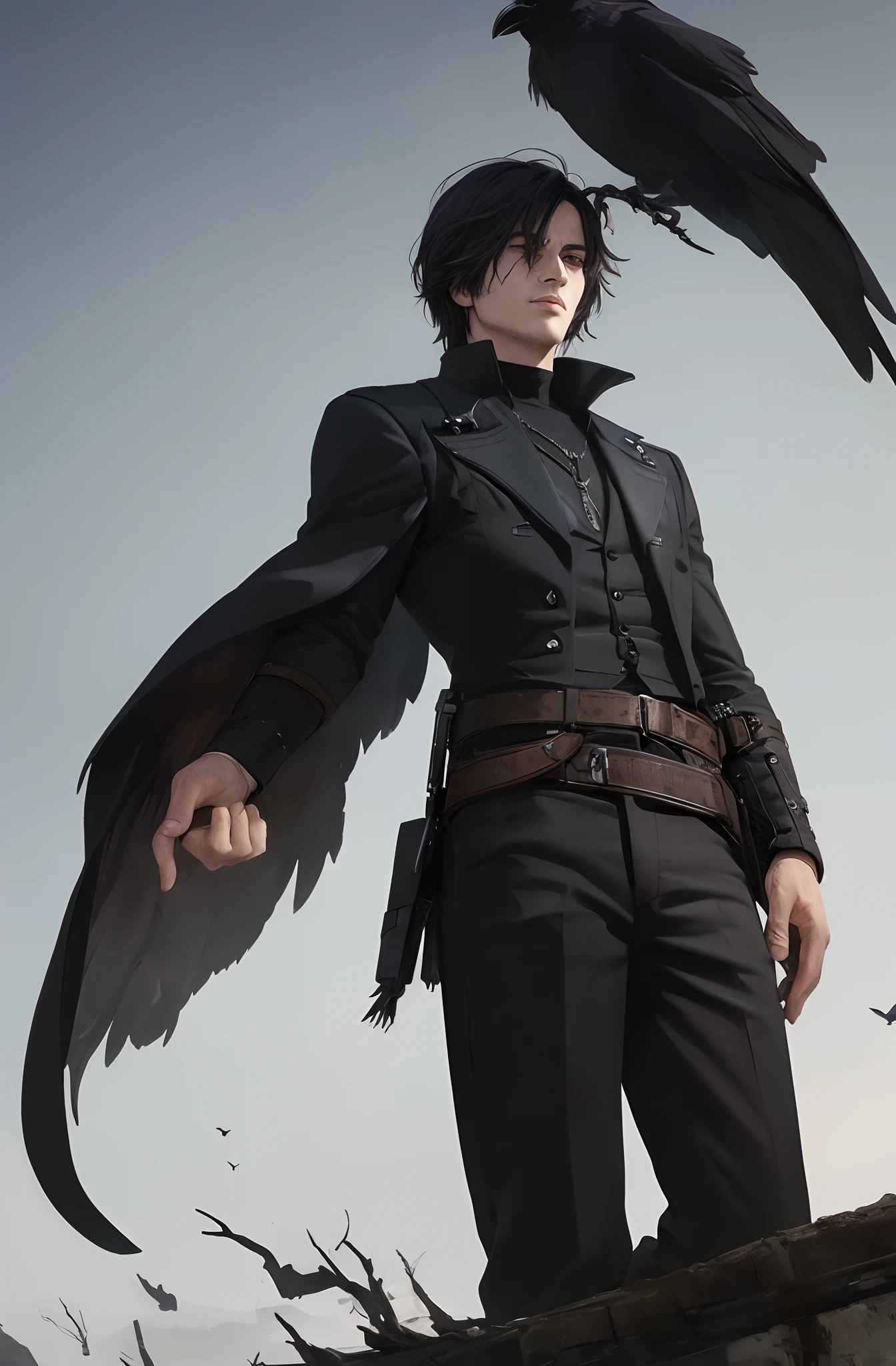 The man wielding the crow is handsome