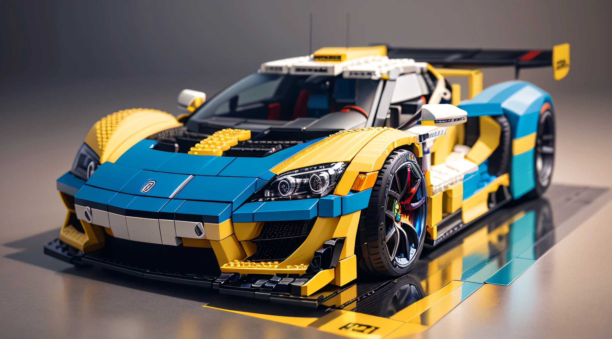 Lego style, single supercar, rich color matching, blind box style, toy model, voxel, very detailed, super high resolution, 8K UHD --v 6