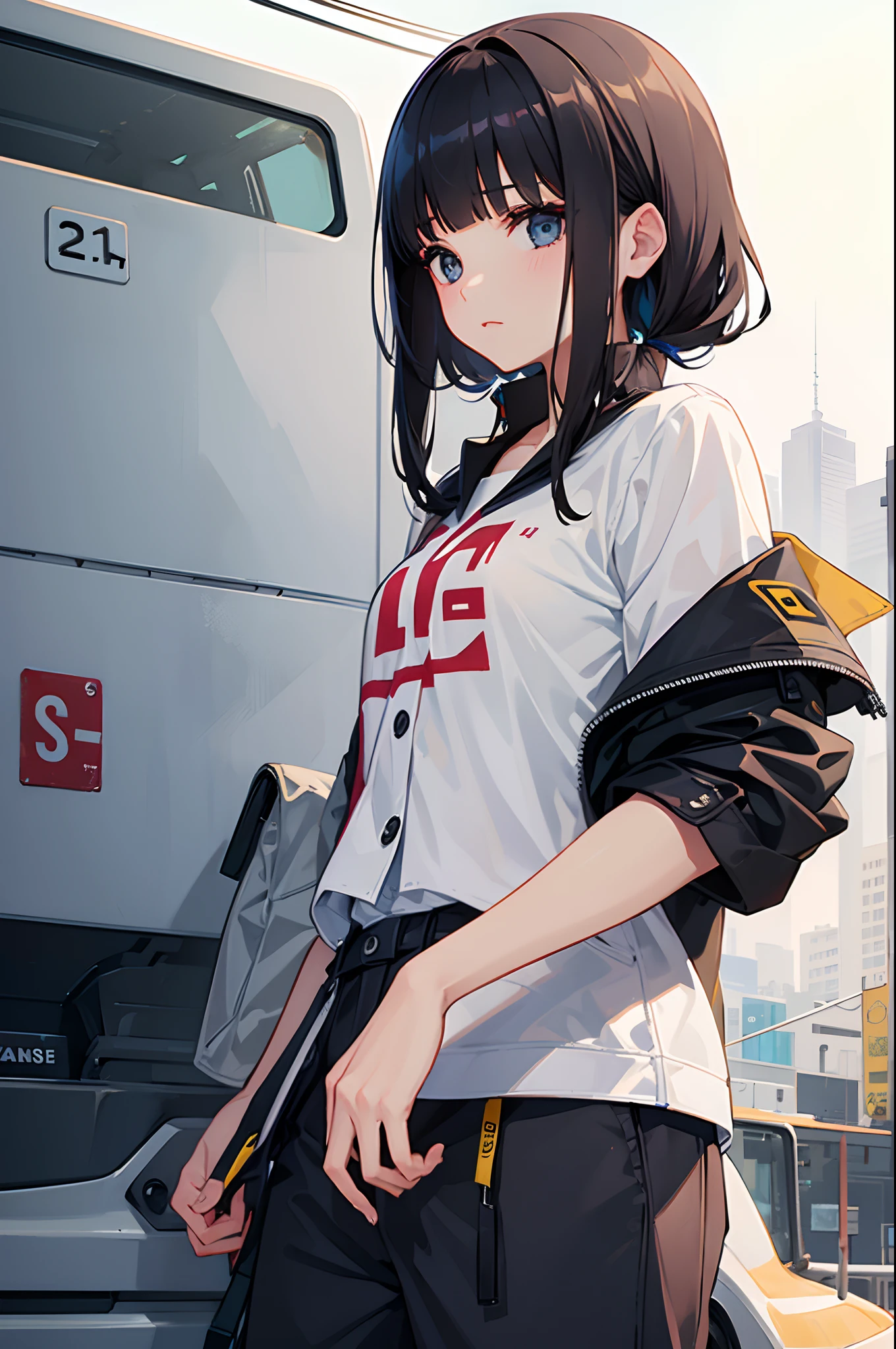 one-girl，blunt bangs
