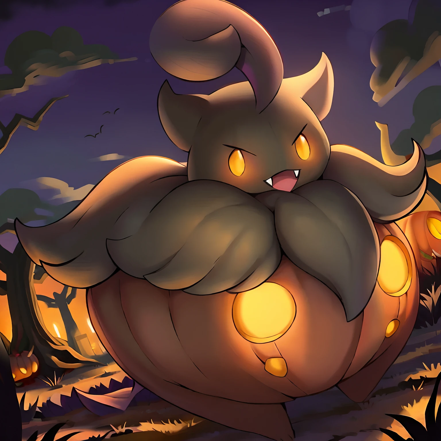 Pumpkaboo_Pokemon, masterpiece, high quality