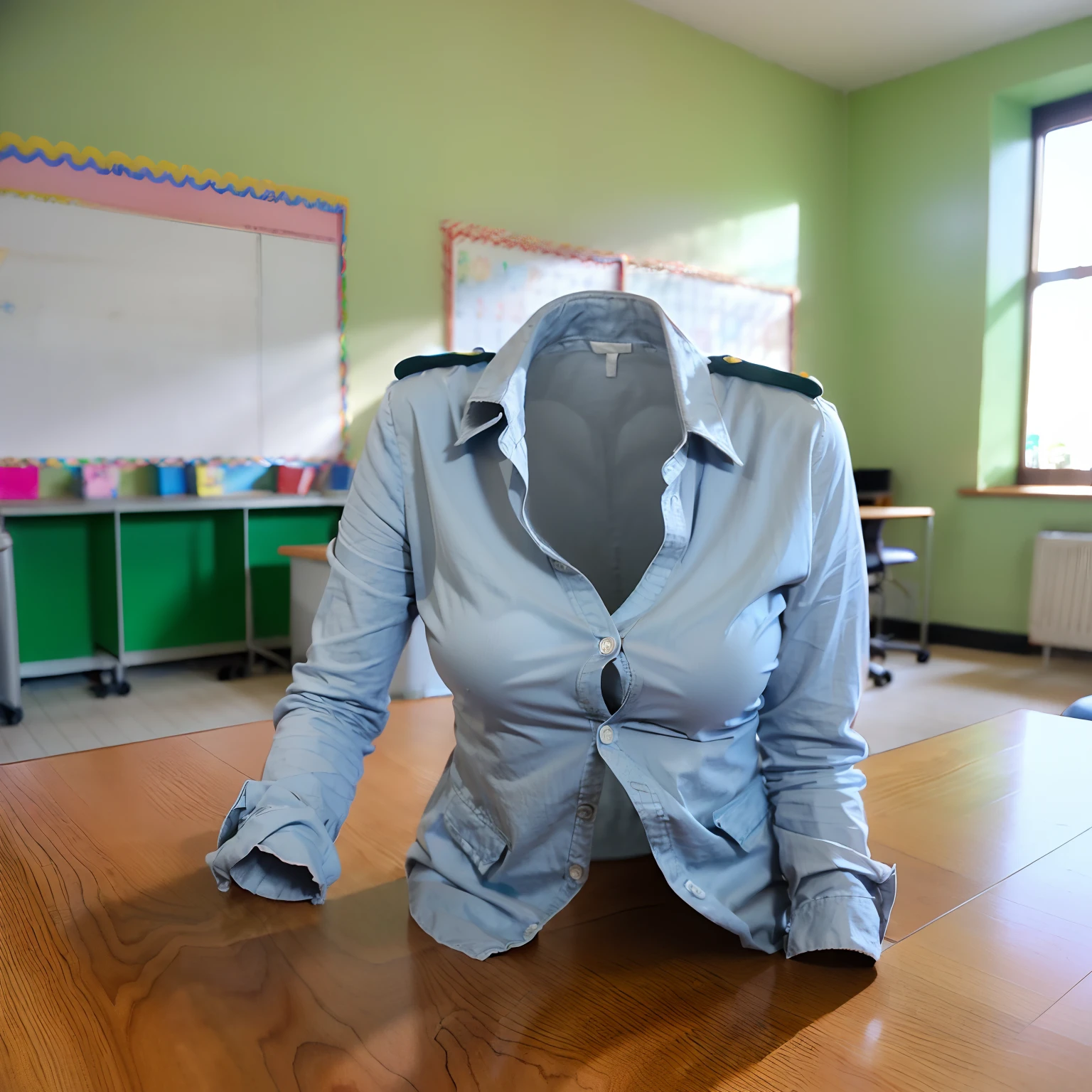 school uniforms, ((invisible, no humans:1.5, headless:1.5, handless, legless:1.5)), cute big breasts, (close-up to breast), hand on chest, in classroom,
(8k, RAW photo, best quality, masterpiece:1.2), (realistic, photo-realistic:1.37),photon mapping, radiosity, ((Hasselblad photography)), physically-based rendering,