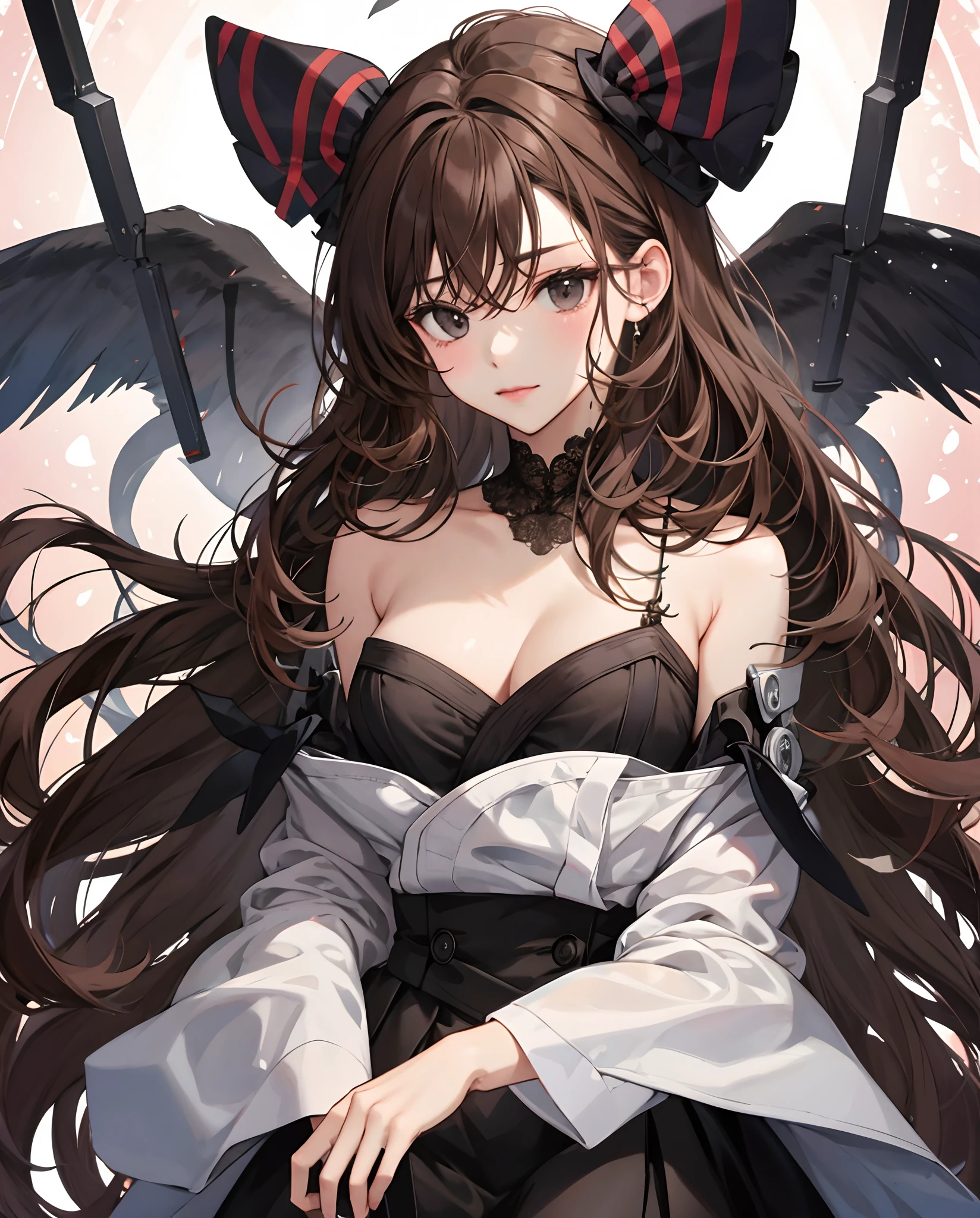 Black Eyes Body Buxom 160cm Curley Brown Hair