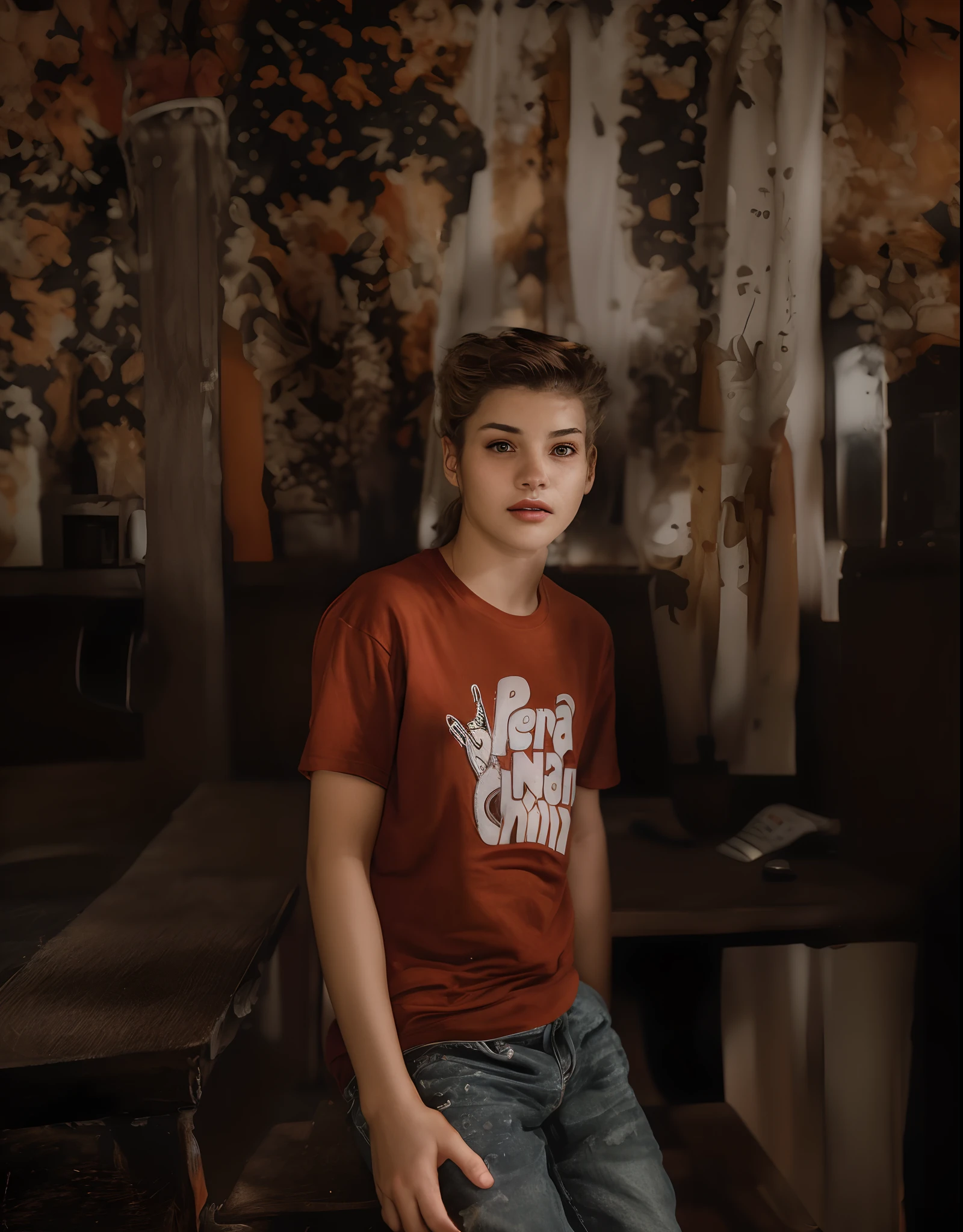 (close-up, editorial photograph of a 21 year old woman), (highly detailed face:1.4) (smile:0.7) (background inside dark, moody, private study:1.3) POV, by lee jeffries, nikon d850, film stock photograph ,4 kodak portra 400 ,camera f1.6 lens ,rich colors ,hyper realistic ,lifelike texture, dramatic lighting , cinestill 800,