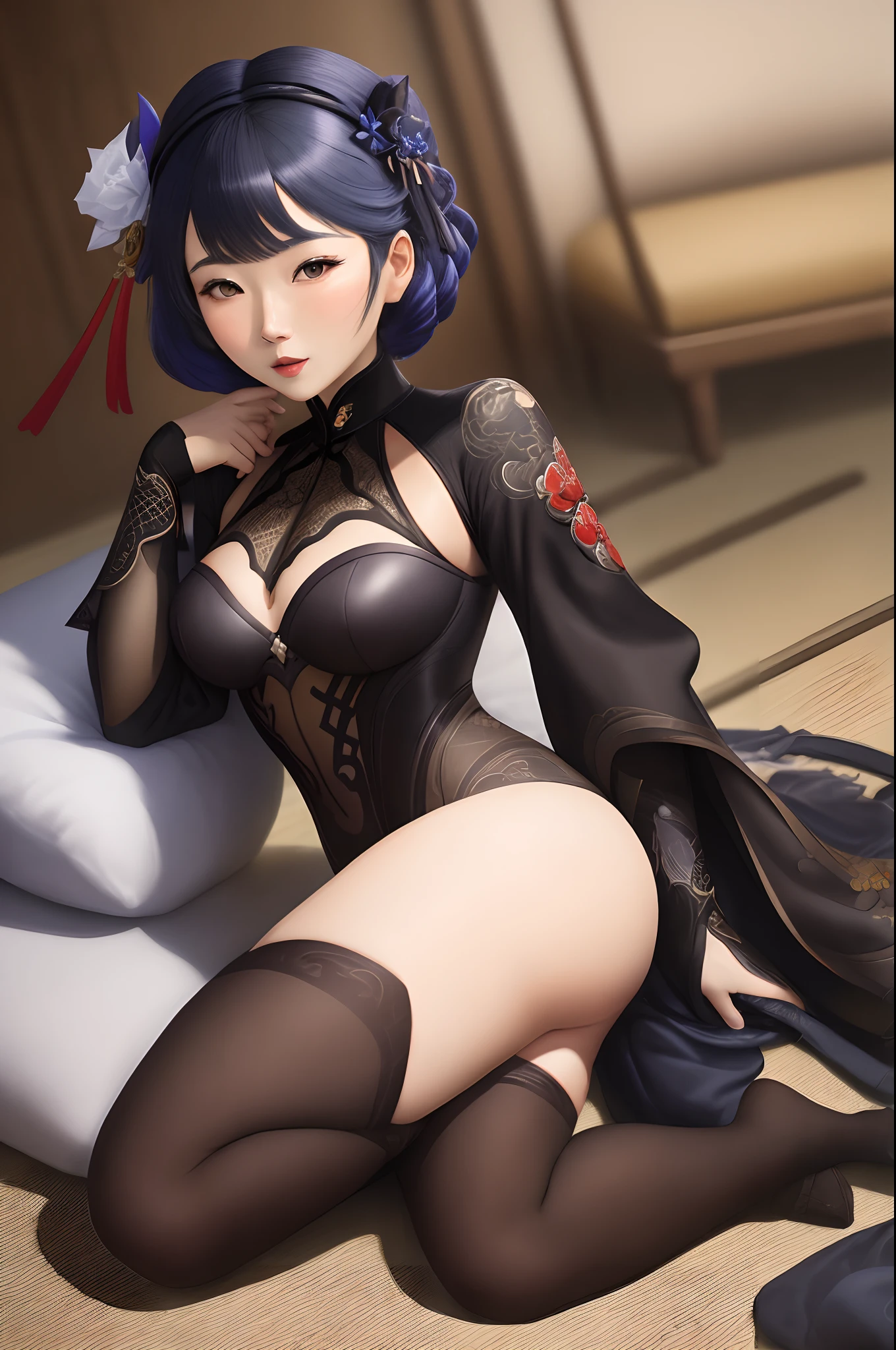 Eula Lawrence, genshin impact, black suit