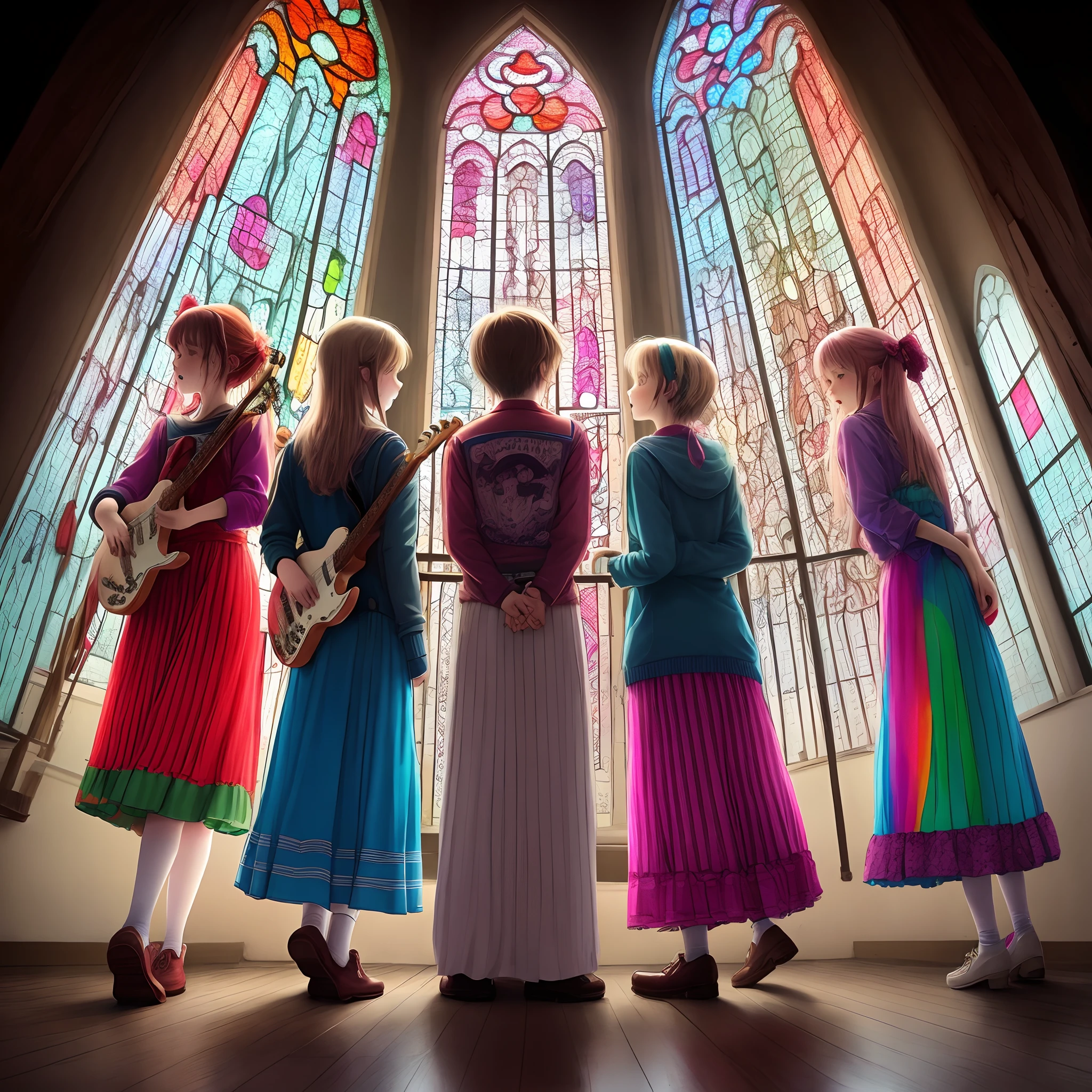 Band stain glass colourfull