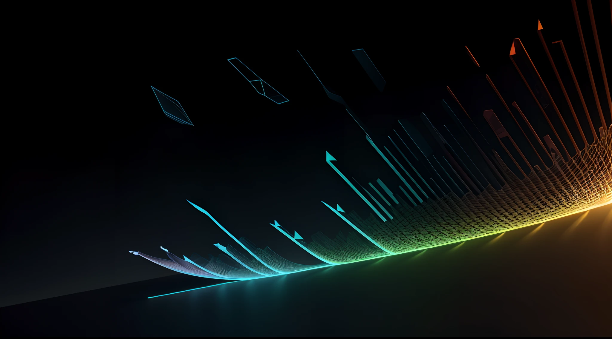 Engaging 3D visualization featuring stunning graphs、glinting