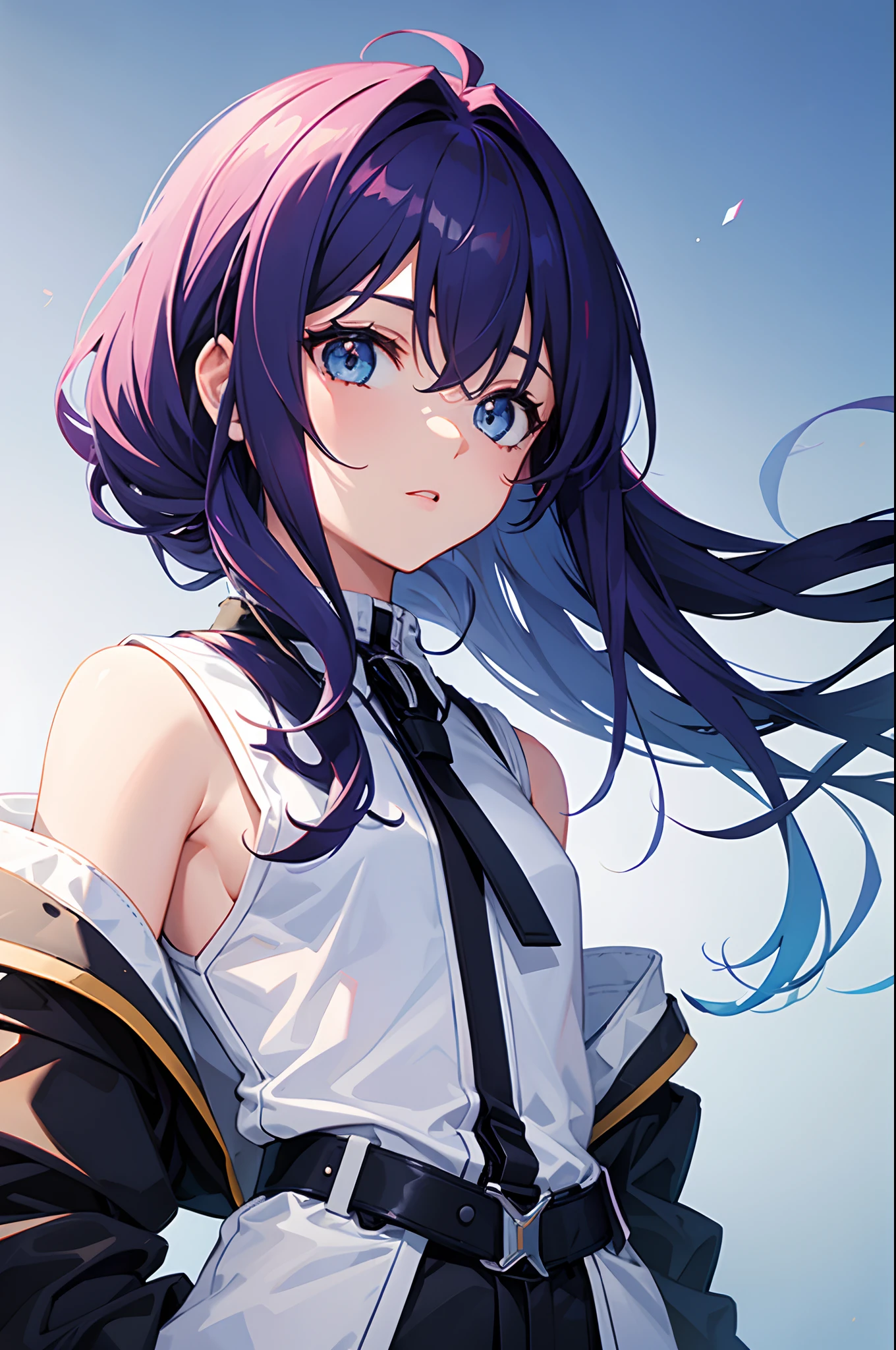 one-girl,gradient hair