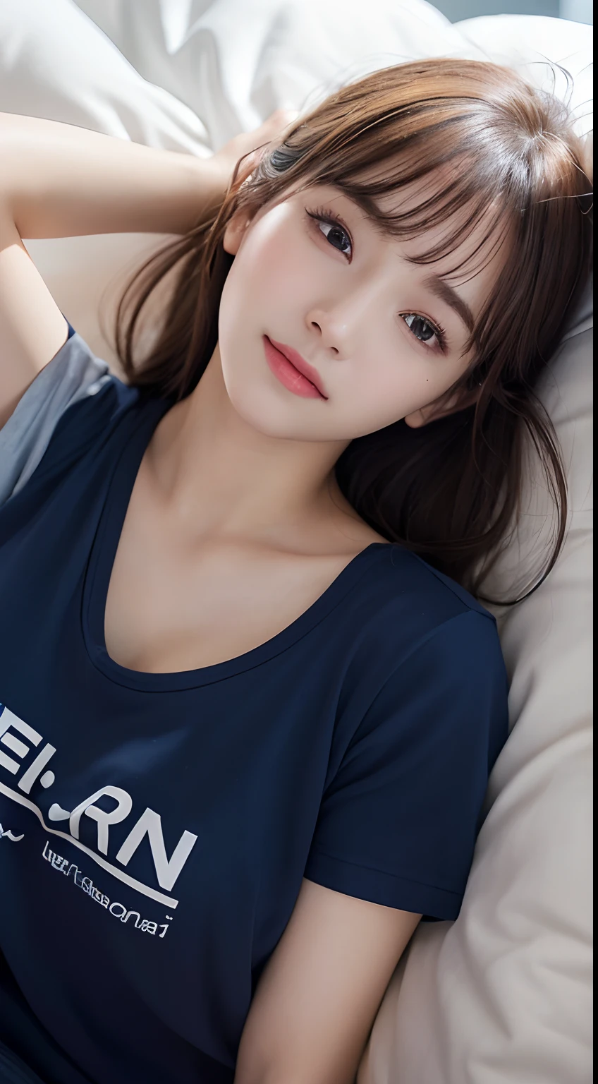 top-quality、8K、Detailed hand、Sleeping Girl、s Pajamas、a blond、Colossal tits