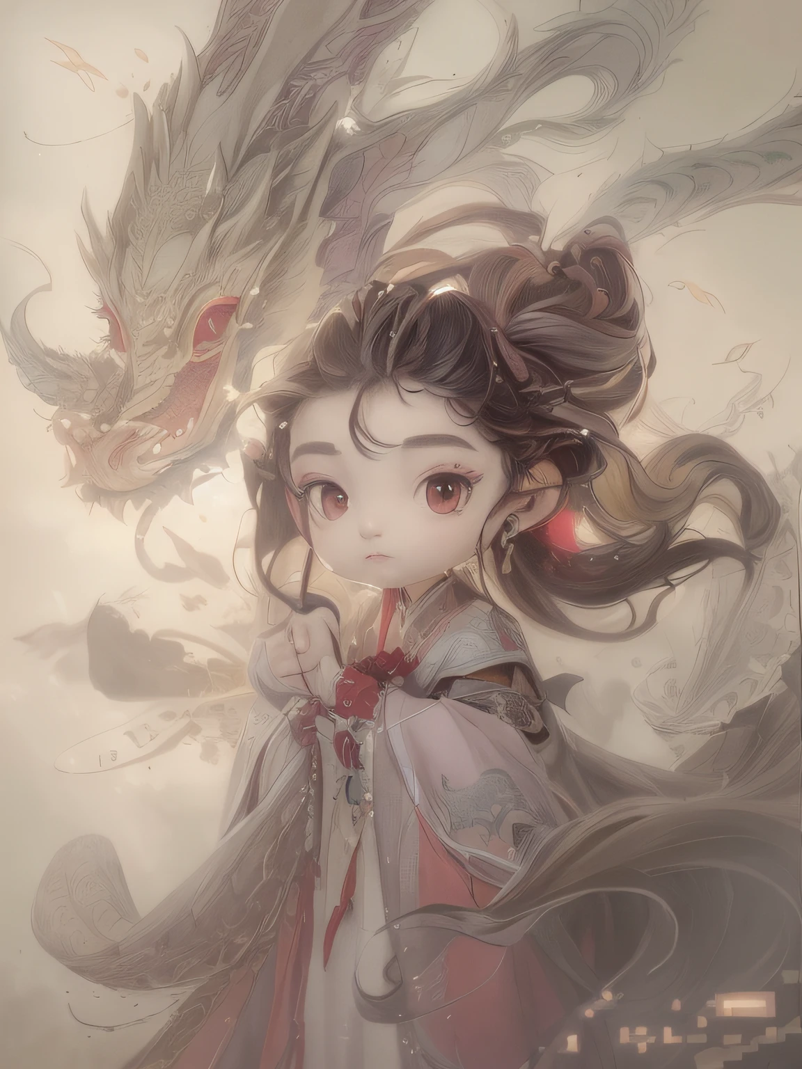 Anime girl with dragon head and white dress holding sword, Dragon girl, the dragon girl portrait, by Yang J, Chinese fantasy, Beautiful character painting, drak, By Li Song, Guviz-style artwork, author:Li Fangying, Guviz, Digital anime illustration, Palace , A girl in Hanfu, author:Chen Lin, Anime fantasy illustration