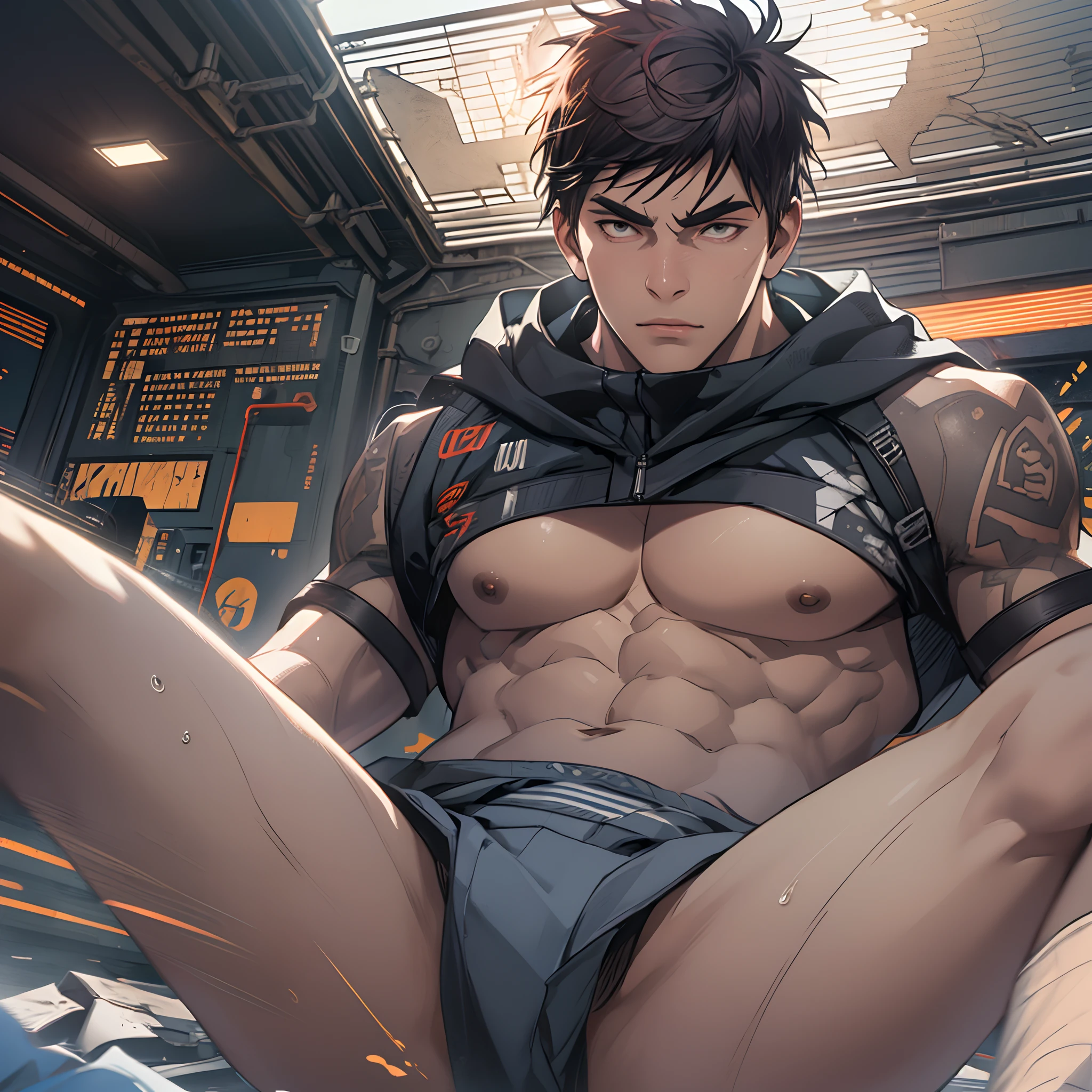 Libido boy,Tong,large pecs,Big bag,Wear white basketball socks,Half recumbent,CG sense,POV perspective,spread their legs,Dark atmosphere,8K,Cinematic lighting effects,Textured skin,best qualtiy,Storytelling images,Storytelling images,dynamic blur,actionpose,Elevation viewing angle,,sfw