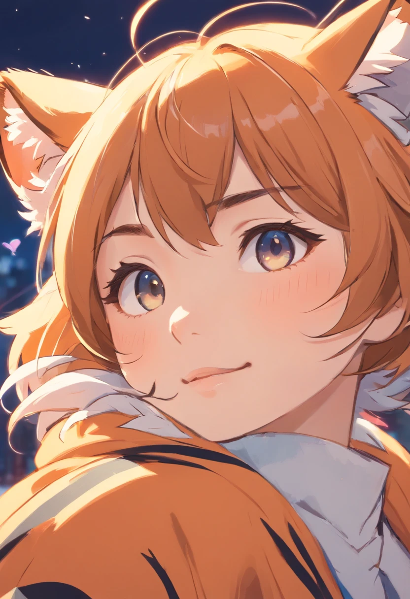 Close-up of a cartoon tiger, lovely digital painting, Cute detailed digital art, inspired by Park Hua, Anthropomorphic tiger, high quality character design, inspired by Makoto Shinkai, trending on cgstation, Cute cute cartoon character, cute character, kawaii tiger，