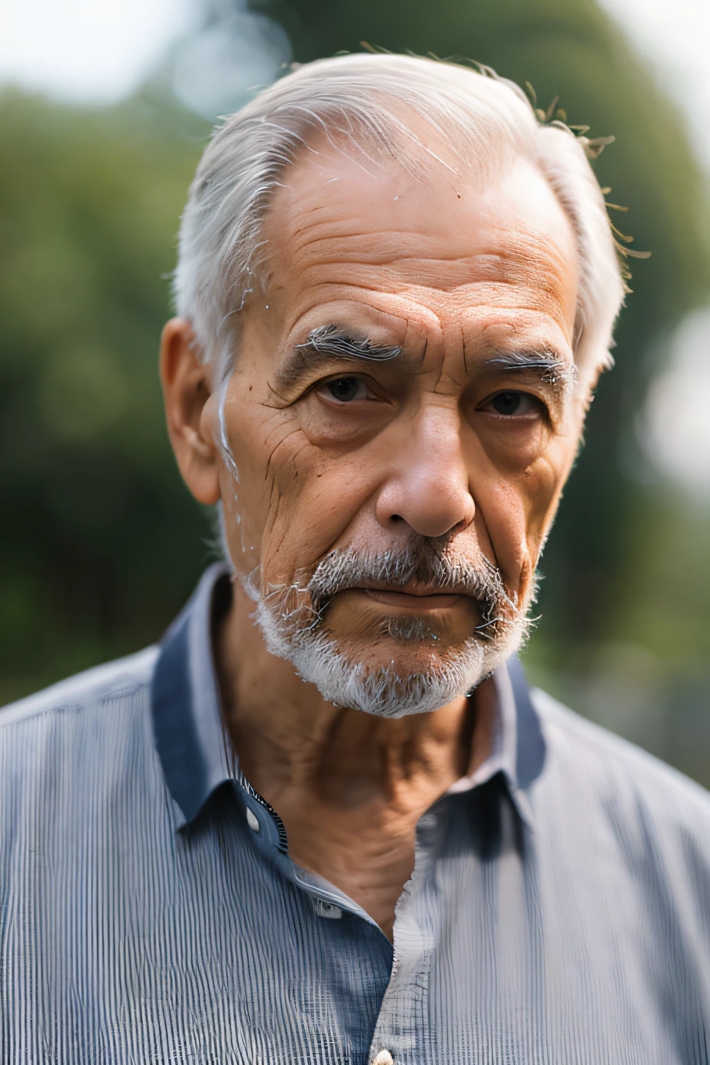 A old man、Face-facing、Body oblique、AI wind