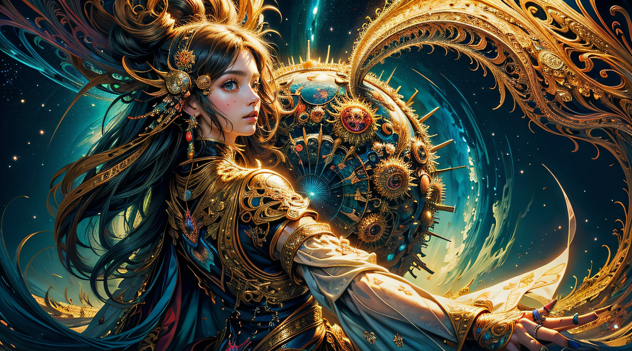 (masterpiece, top quality, best quality, official art, beautiful and aesthetic:1.2), (1girl), extreme detailed,(fractal art:1.3),colorful,highest detailed, antasy