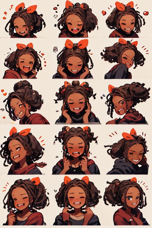 Cute girls,emoji pack,9 emojis,emoji sheet,Align arrangement,9 poses and expressions,9 different emotions,9 poses and expressions,8K, The Mysterious Girl, godesses