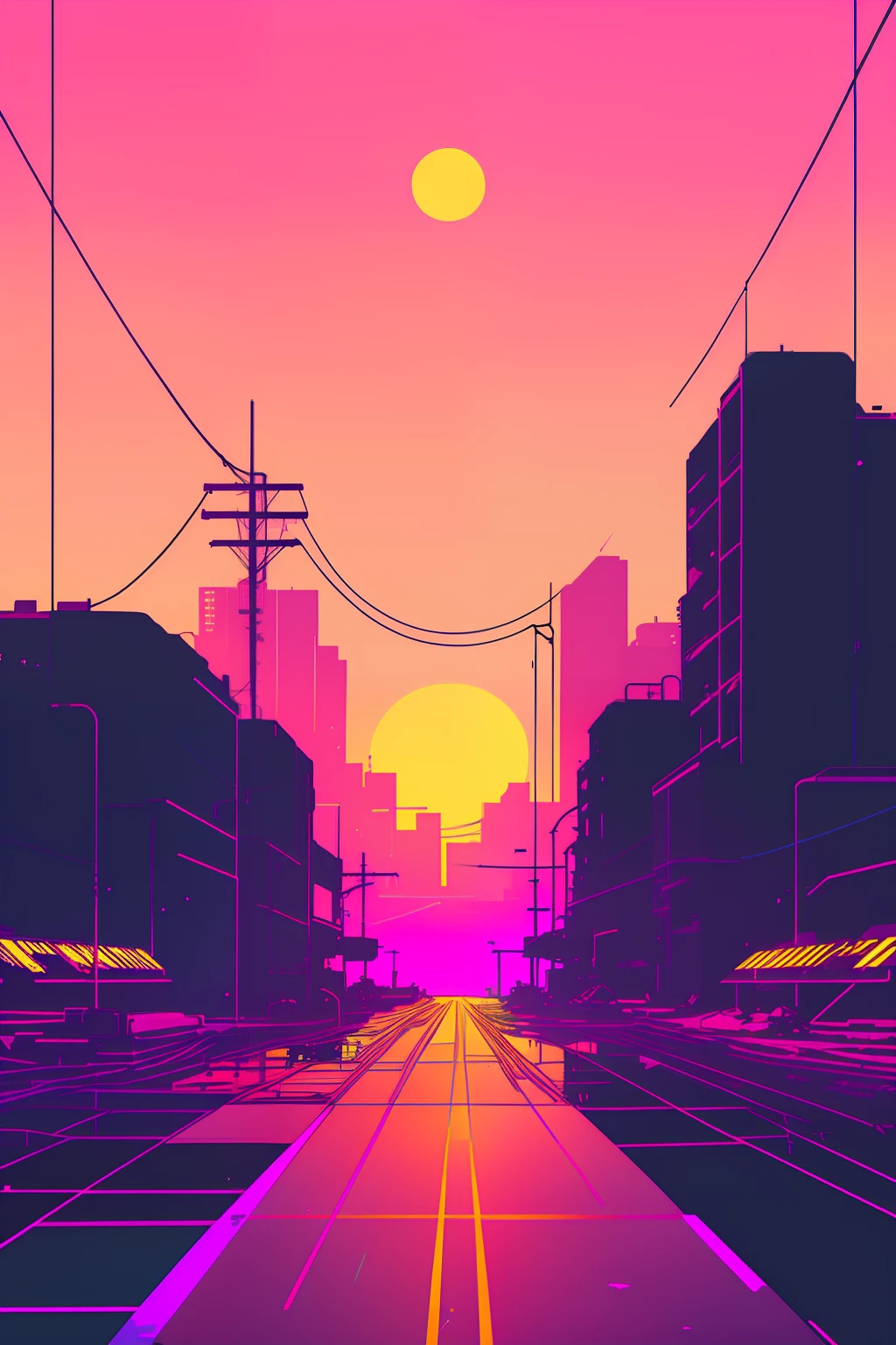 (nvinkpunk:1.2) (estilo snthwve:0.8) camera, anthro, lightwave, sun sunset, intrincado, minimalista