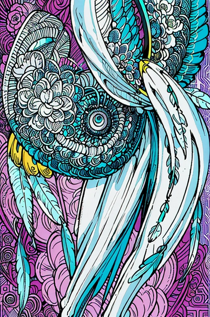 (masterpiece, top quality, best quality, 1girl, full body, standing, official art, beautiful and aesthetic:1.2), extremely detailed,(fractal art:1.1),(colorful:1.1), (flowers:1.3),highest detailed,(zentangle:1.2), (abstract background:1.3), (shiny skin), (many colors:1.4), (earrings), (feathers:1.5),