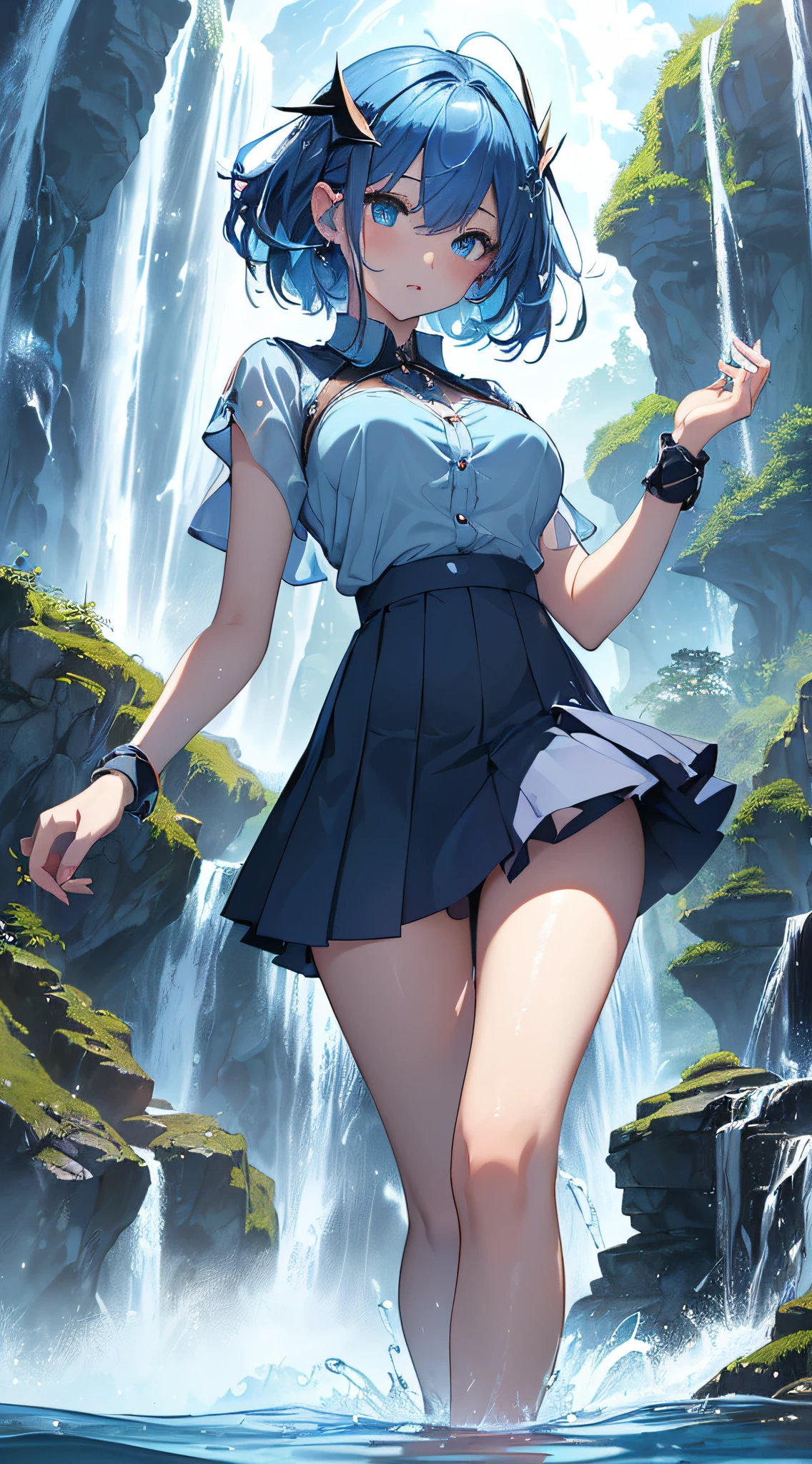 (full bodyesbian:2),(1girll:1.2),(Reveal high heels,A perfect match to the picture:1.1), (anatomy correct:1.3), (100D thickness pantyhose:1.4),(The figure is at the top of the mountain|on a snowy mountain|over the sea|in the water|On the boat|Top of high-rise building|On the street|in woods|at the lakes|In front of the waterfall|in an airplane|In space|In the palace|In glass|In the sewers|In the mud|in a Petri dish|Nuclear wastewater|venomize:1.1),(Dressed in gorgeous Japanese printed JK student uniforms), (Polished pointed toe heels:1.6), (Stockings reflective:1.5),(In pink|amarelo|blue colors|green color|red colour|white colors|black in color|purpleish color|greys|Beige|Flesh-colored:1.3),(Accurate and perfect face:1.4),A shallow laugh,,hyper HD, Ray traching, reflective light,structurally correct, Award-Awarded, high detal, lightand shade contrast, Face lighting,cinmatic lighting, tmasterpiece, super detailing, high high quality, high detal, best qualityer, 16k,