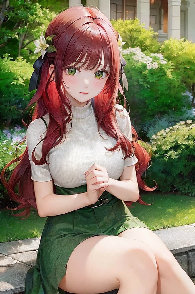 (masterpiece,best quality,ultra-detailed,beautiful lighting:1.2),1girl,red hair,green eyes,looking at viewer