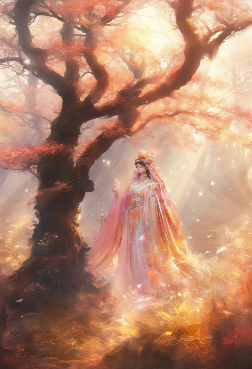 yuki,Fog pine,rays of sunshine,thin fog,dingdall effect,super-fine,tmasterpiece,8