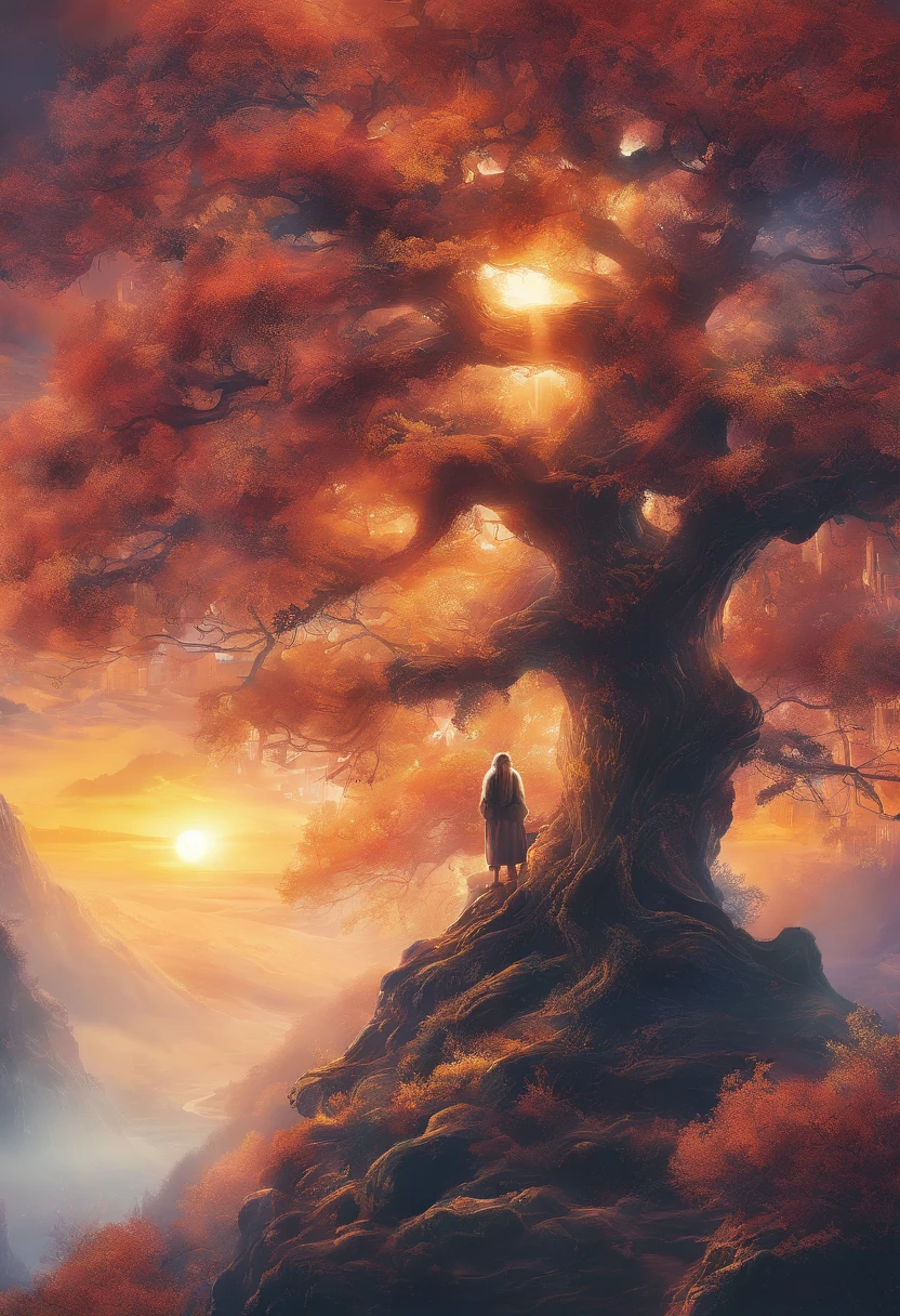 Yuki，Fog pine，rays of sunshine，thin fog，Dingdall effect，super-fine，tmasterpiece，8K，depth of fields，ultra - detailed，Meticulous portrayal，Ultra photo realsisim