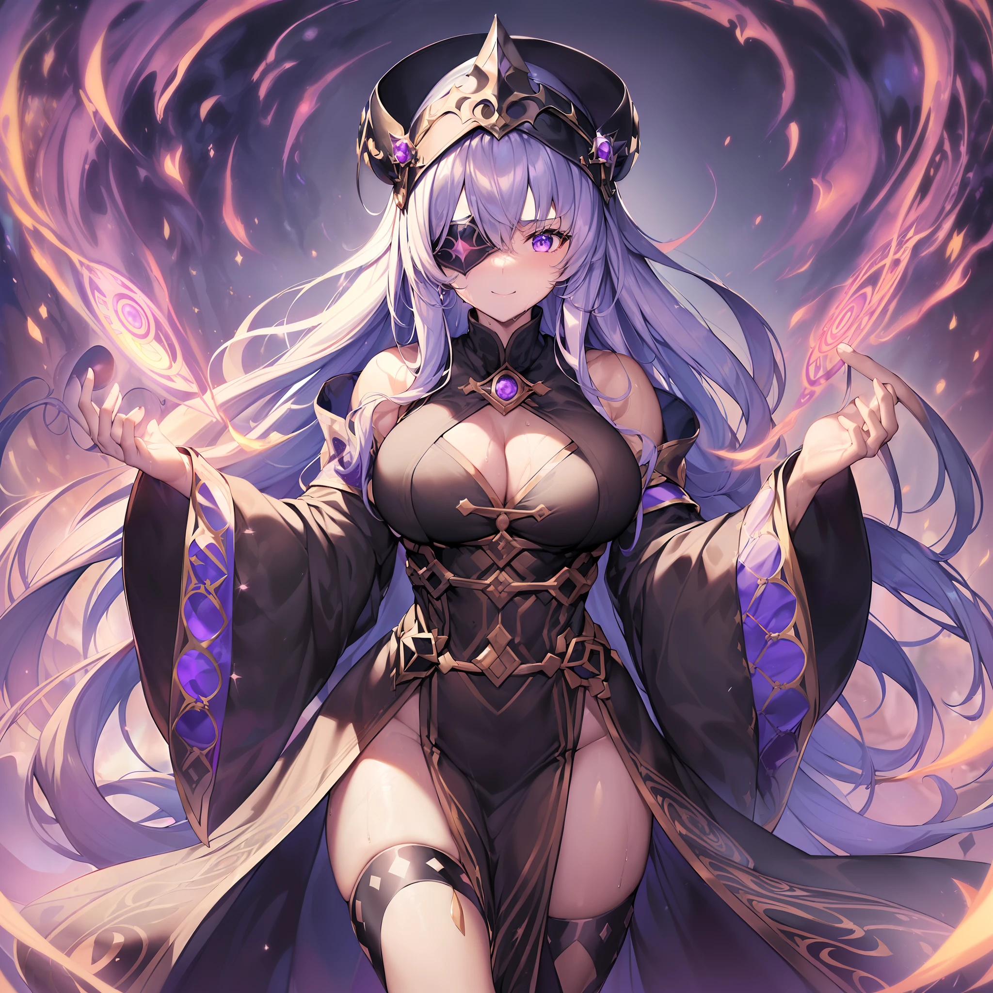 Outrageous resolution、masutepiece++,top-quality++,ultra-defined++, ultra-defined++,4K++,8K++,(Background Focus)++, Highly detailed, Viewer's Perspective、（（Countless magic circles））++、((１Uncle of the Wizard of Men))++, ((Wearing a full-body gorgeous black robe that covers her face)), ((((Wearing a full-body gorgeous black robe that covers her face))))++++,（Merlin the Wise）、(((A muscular wizard uncle)))+++,(((Countless magic circles)))++++,（Countless magic circles）、((Ferocious smile))+ +,((Muscle Mukimuki) ++,((Muscular muscular))++,(Countless magic circles) +,（Sharp eyes）、（（Blackbeard））++(A dark-haired)、（The long-haired）、（The long-haired）、（Purple eyes）、(Super shiny hair and skin), (Sunlight),((Beautiful)), +, A lively smile, Perfect eyes, Perfect hands, Perfect nose, Magic Battle Dark, Bright atmosphere, (wet effect) +, (light effect), (Cinematic Light) + , (Like a movie of light) +