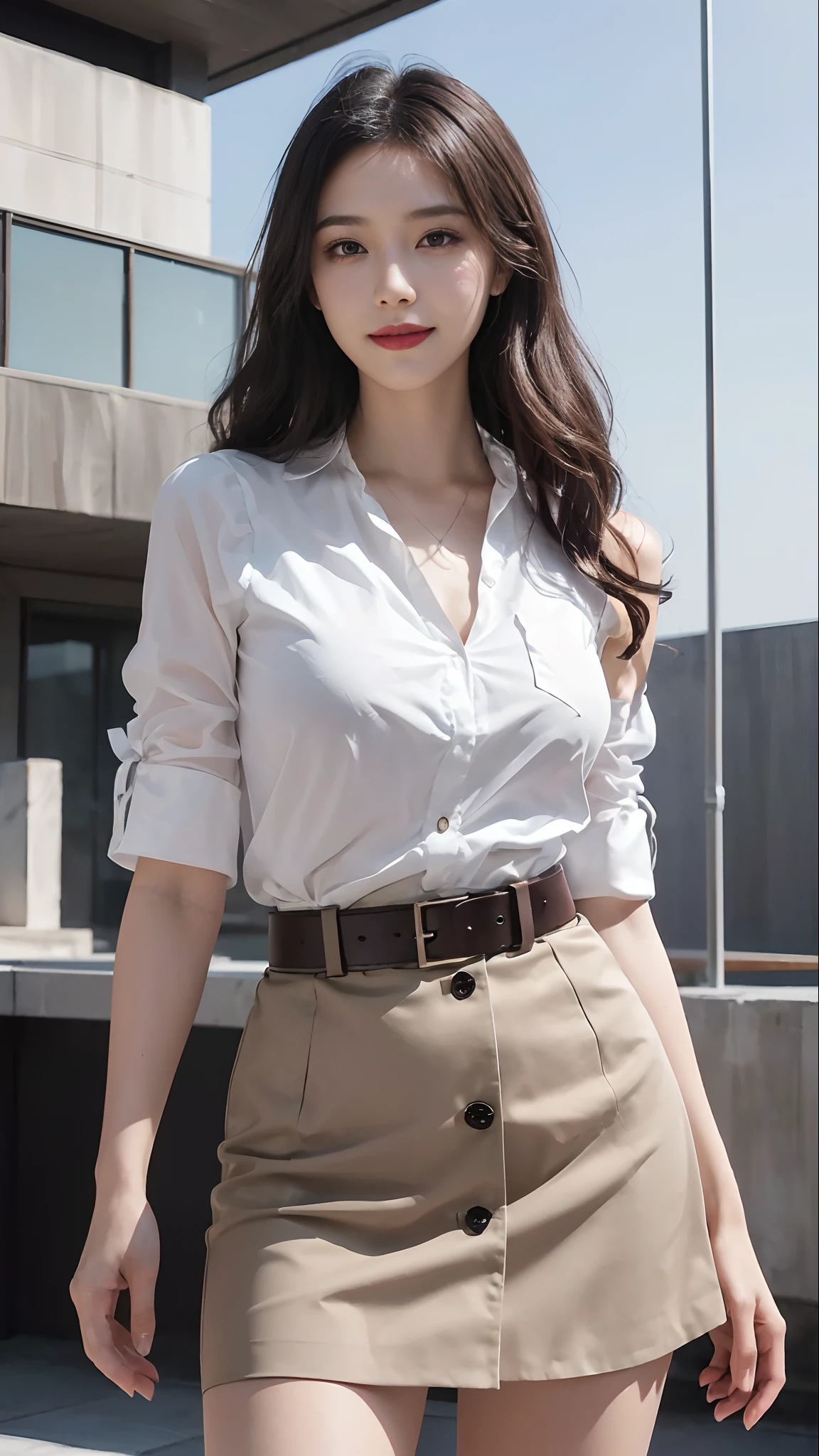 (Very detailed, reasonable design, Clear lines,Best quality, Masterpiece,Light and dark Canon photography is crystal clear ，Large breasts，cropped shoulders，Lace（realisticlying:1.2）Beutiful women，Red wedding dress，Full body photo，Smile