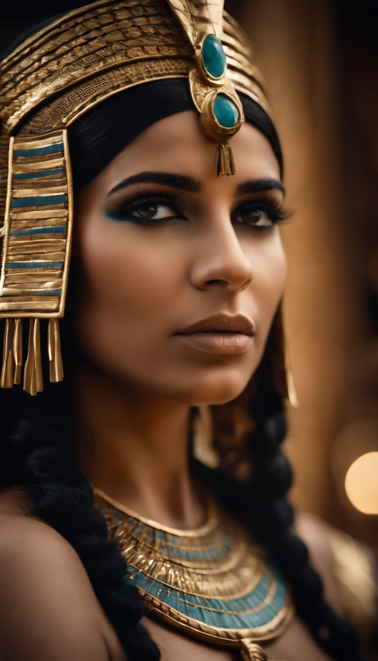 Create an image of Cleopatra as a young princess of Ancient Egypt,peito grande,destacando sua beleza e origens reais