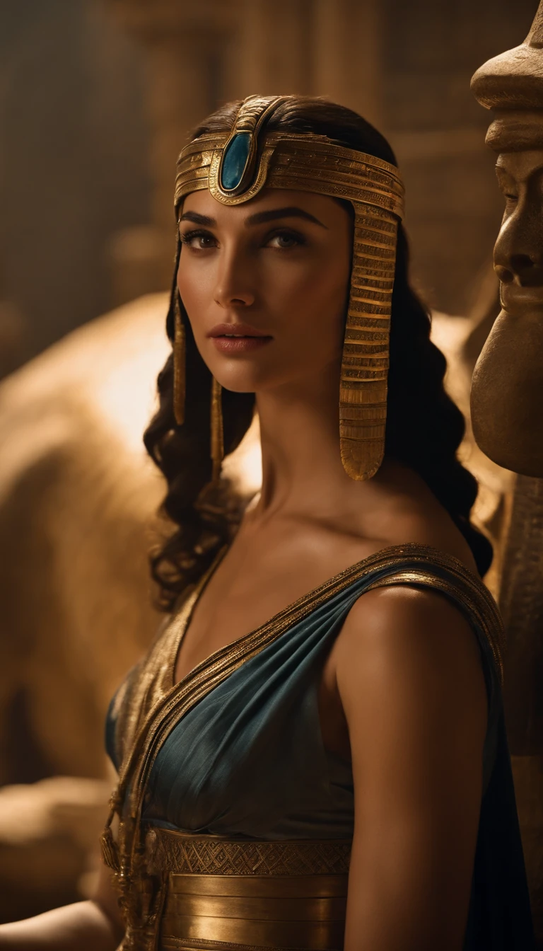 Gal Gadot as Cleopatra as a young princess of Ancient Egypt,peito grande,destacando sua beleza e origens reais