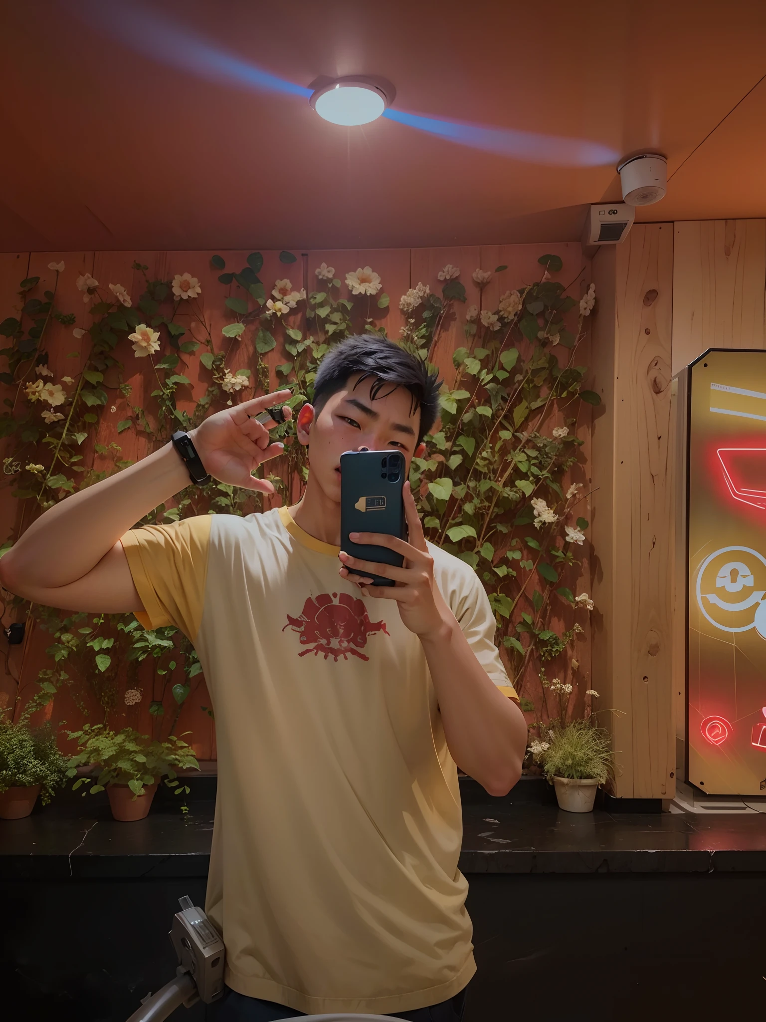 Asian boy with robotic left arm