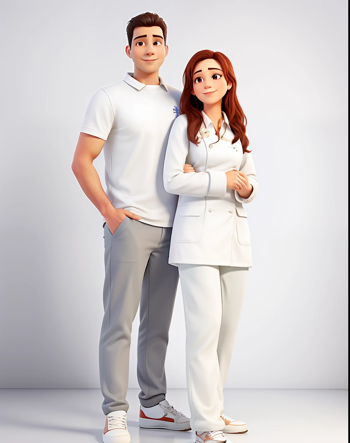 casal, com o fundo de uma cozinha desfocada