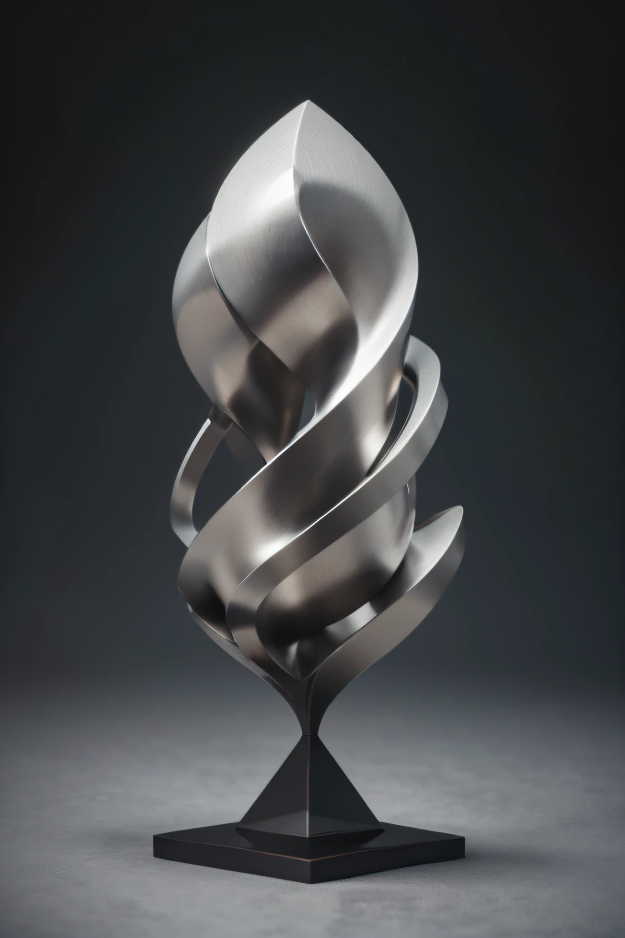 a surreal and fantasy mini statue with rounded structures and irregular forms, a Vasarely art styled surface, silver grey coloured, high sharpness, natural colours, 8K