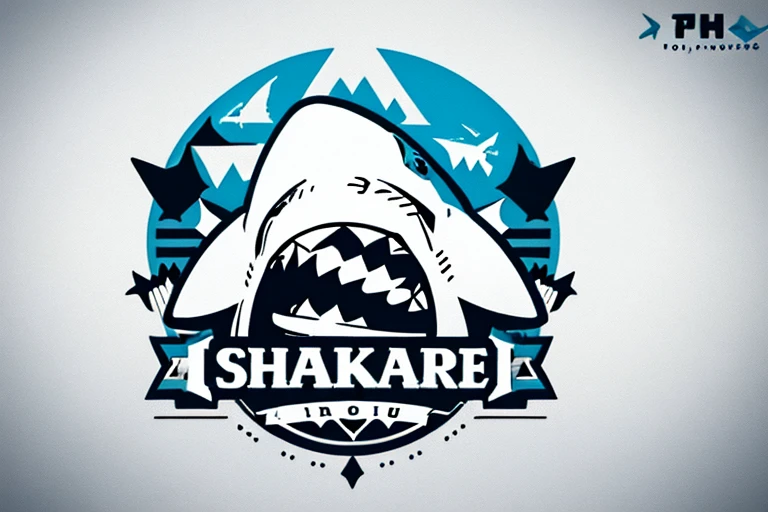 logotype,Mono Color,the shark,، simple, Best quality, Masterpiece