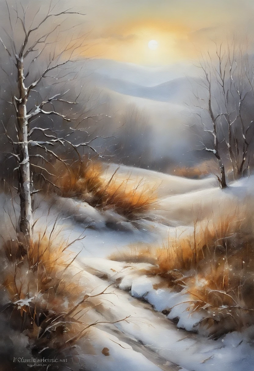 at winter season，Oyuki，snow landscape，Rime，rays of sunshine，thin fog，Dingdall effect，super-fine，tmasterpiece，8K，depth of fields，ultra - detailed，Meticulous portrayal，Ultra photo realsisim，Hyper-realistic