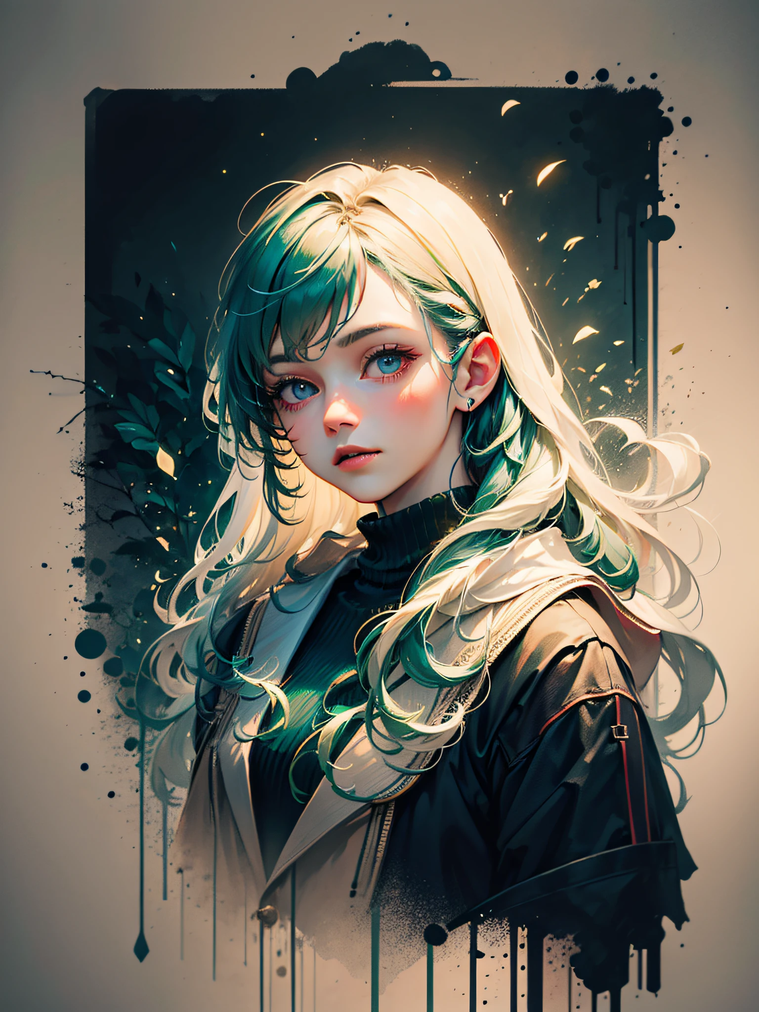 an ultra-realistic and beautiful feminine driada merged with the forest, predominant green color, maximum quality, 8k, lots of illumination, drawn and painted with pencil.